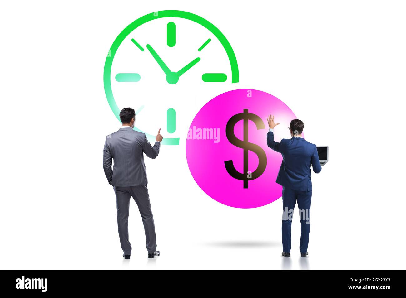 Time is money concept with the businessman Stock Photo - Alamy