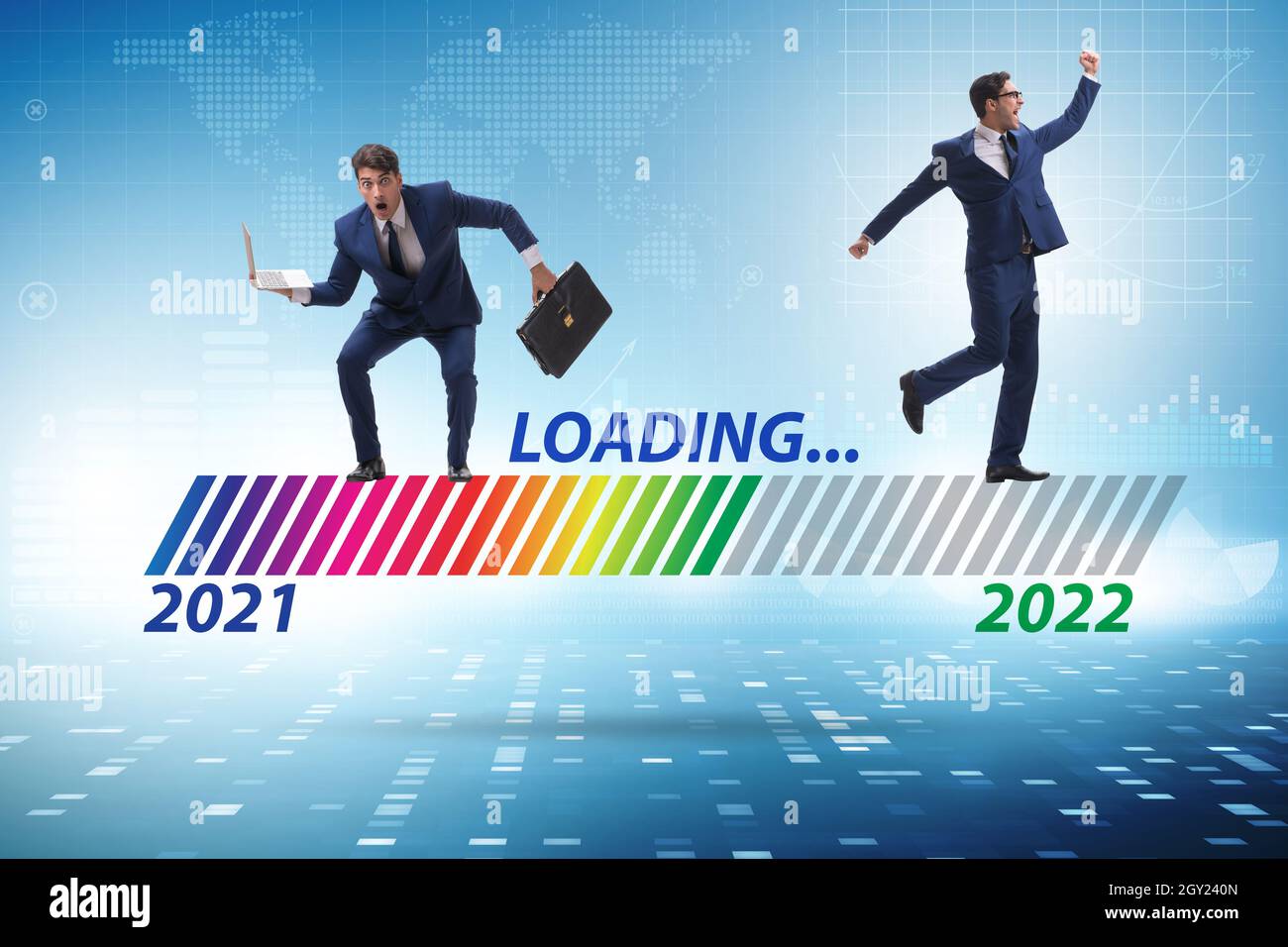 Concept of transitioning from the year 2021 to 2022 Stock Photo - Alamy