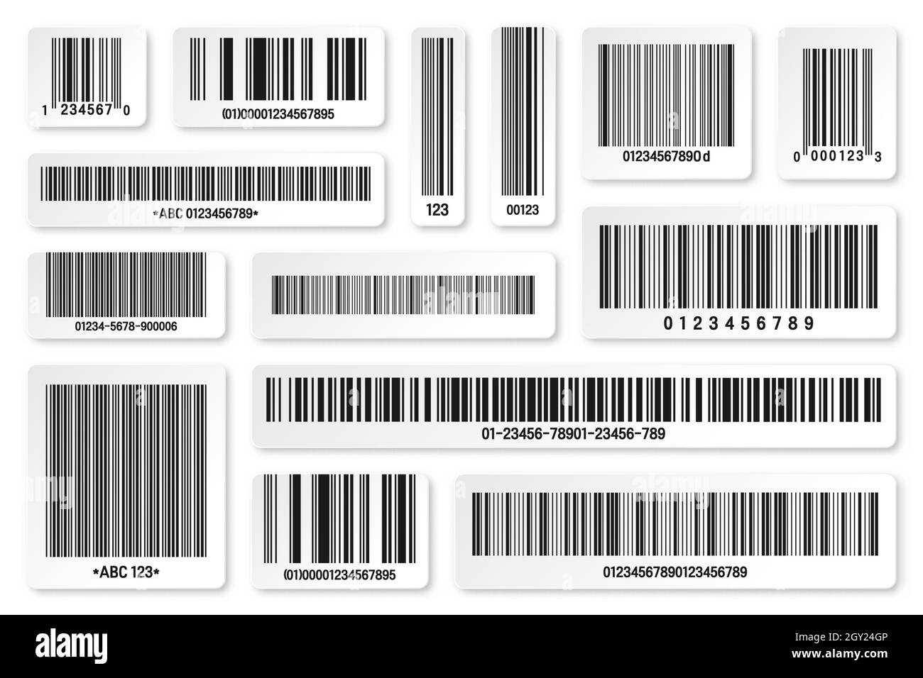 Set of product barcodes. Identification tracking code. Serial ...