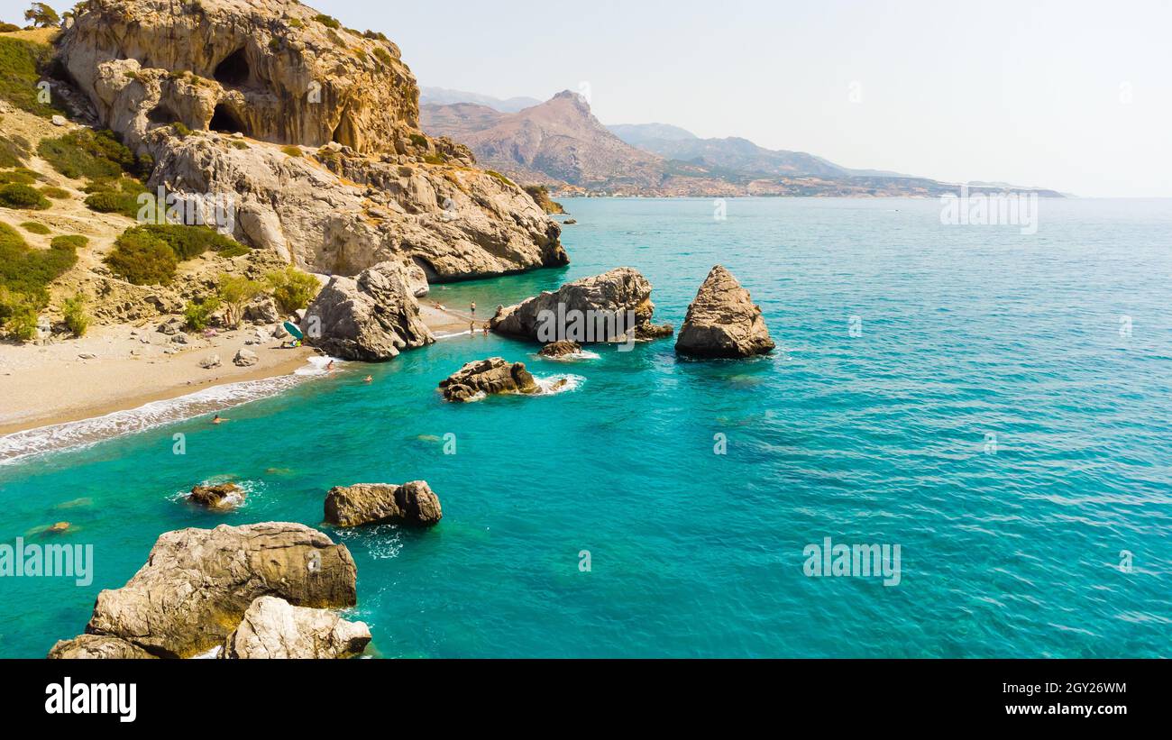 Exotic island at the south of Crete, with the amazing a Beach, Greece Stock Photo