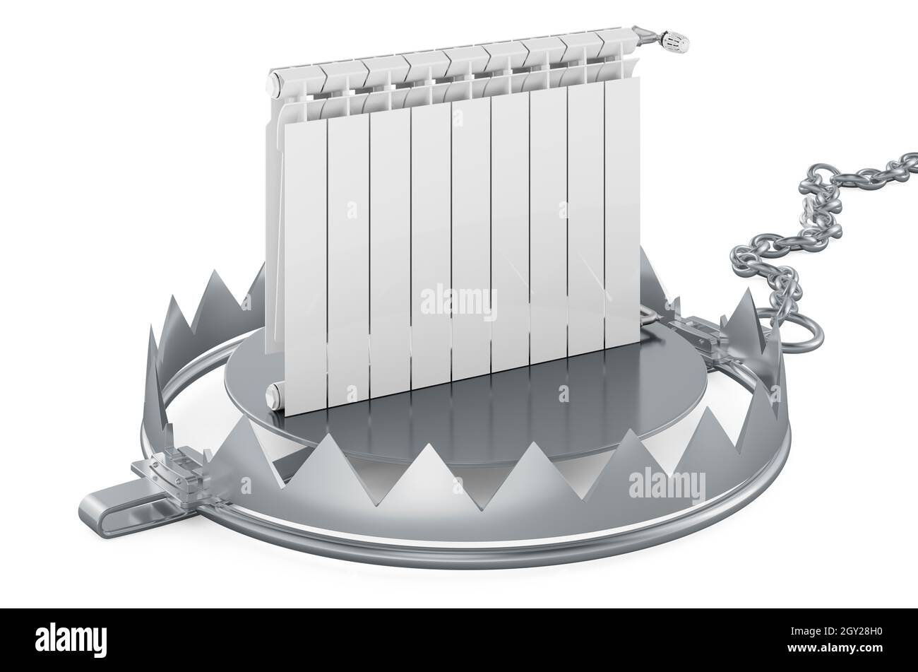 Bear Trap with heating radiator, 3D rendering isolated on white ...