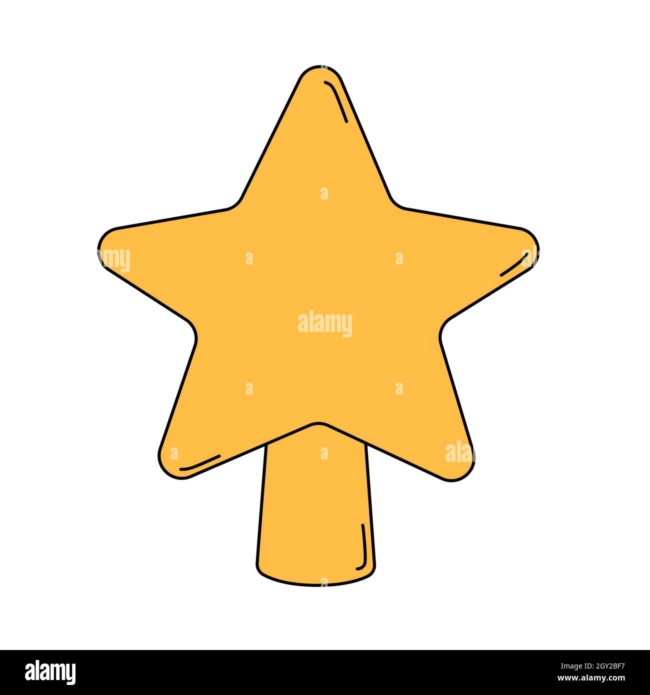 Star in cartoon style. Christmas toy. Vector illustration isolated on white background Stock Vector