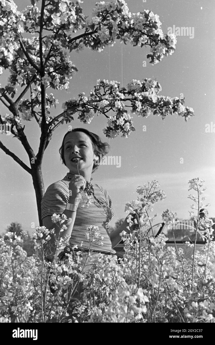 Ein Ausflug zum Auerbacher Schloss, Deutsches Reich 1930er Jahre. An excursion to the Auerbach castle, Germany 1930s. Stock Photo