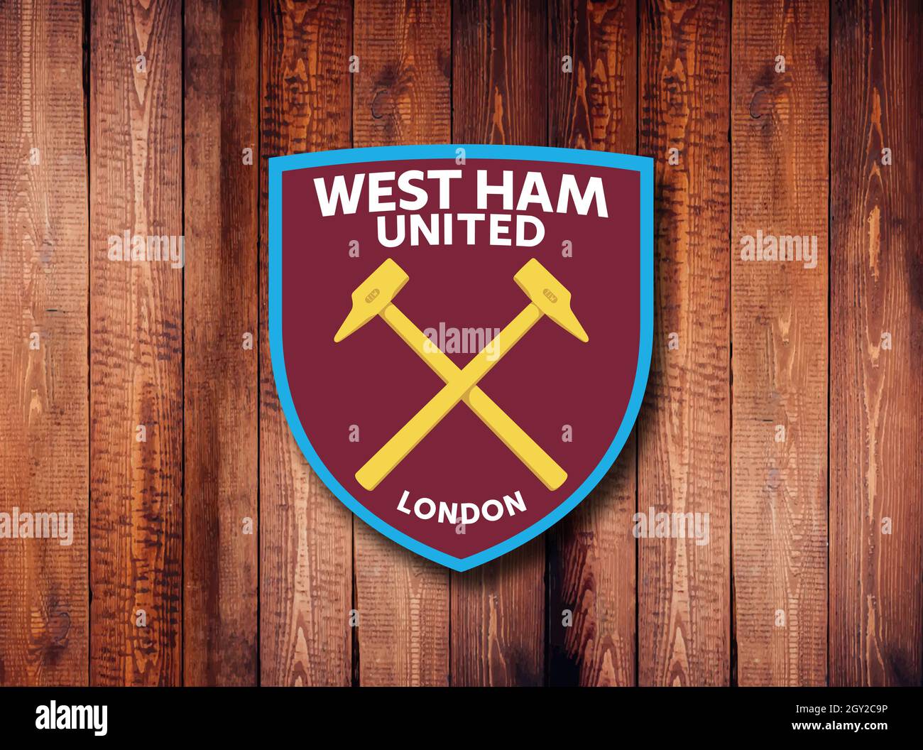 Coat of arms West F.C., Stratford, East London, a football club from Stock Photo - Alamy