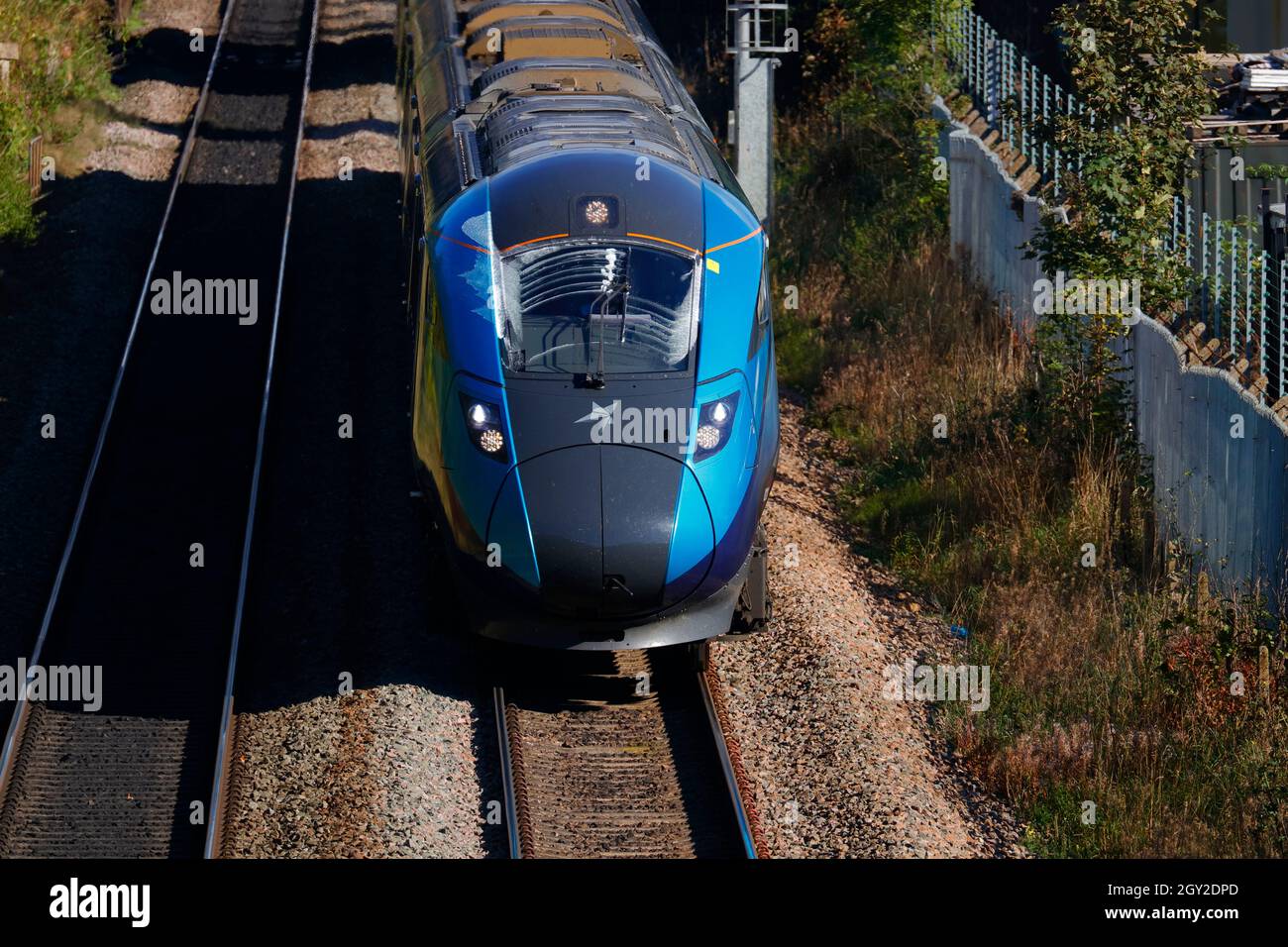 An Azuma train in Leeds using the screenwash and windscreen wipers ...
