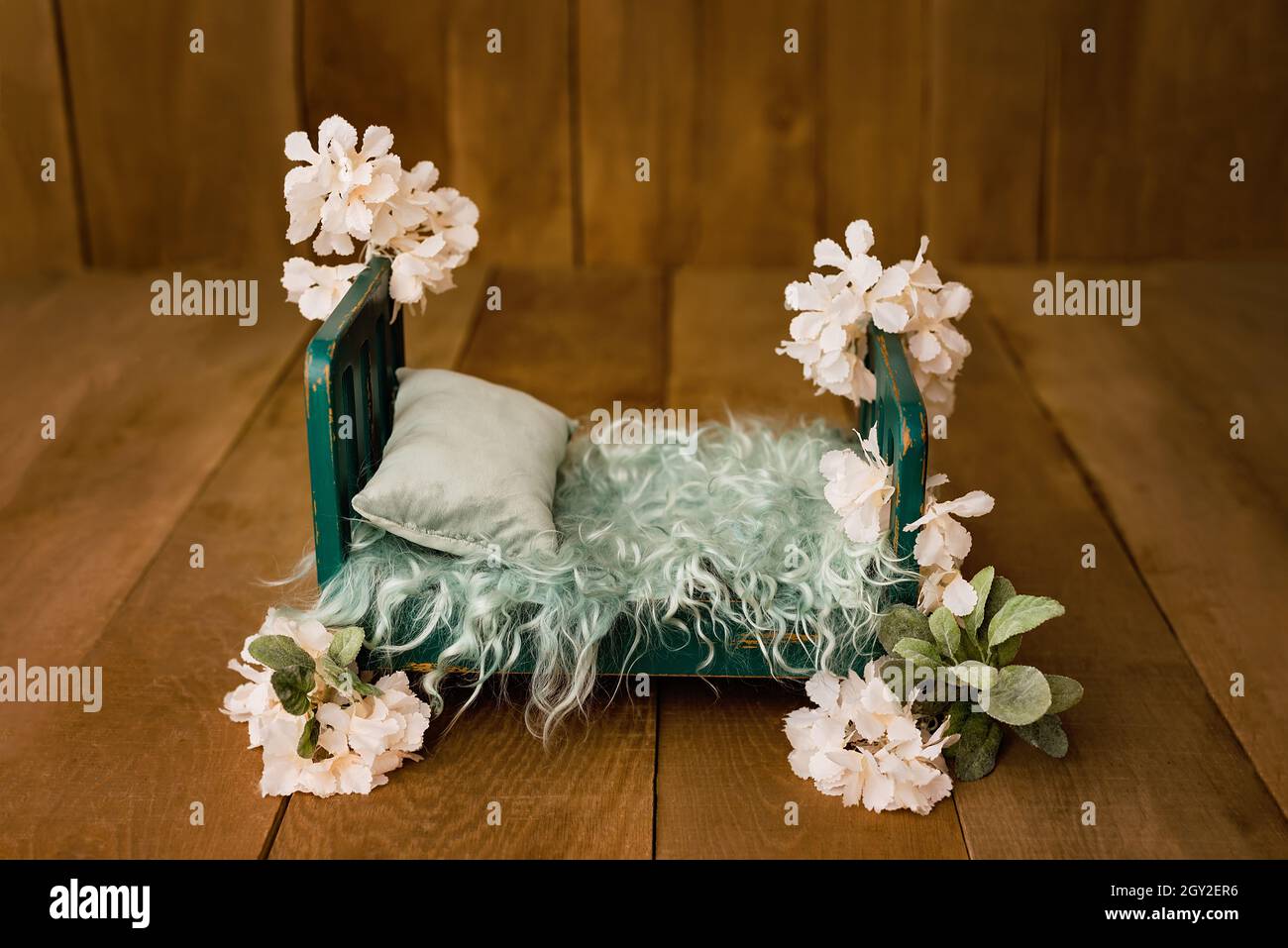 Newborn Digital Background Spring flowers Basket Prop for Newborn. For