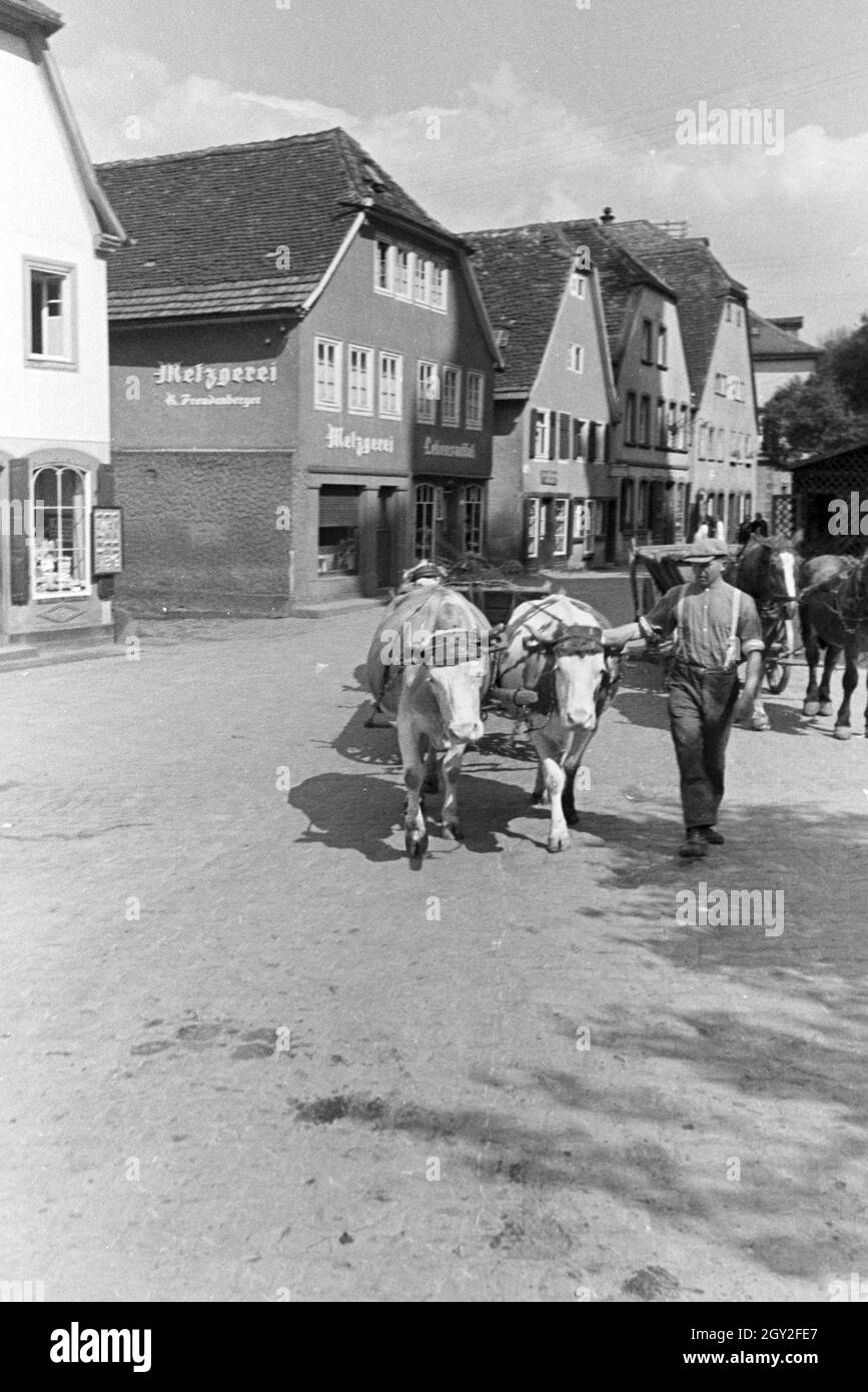 Ein Ausflug nach Amorbach, Deutsches Reich 1930er Jahre. A trip to Amorbach, Germany 1930s. Stock Photo