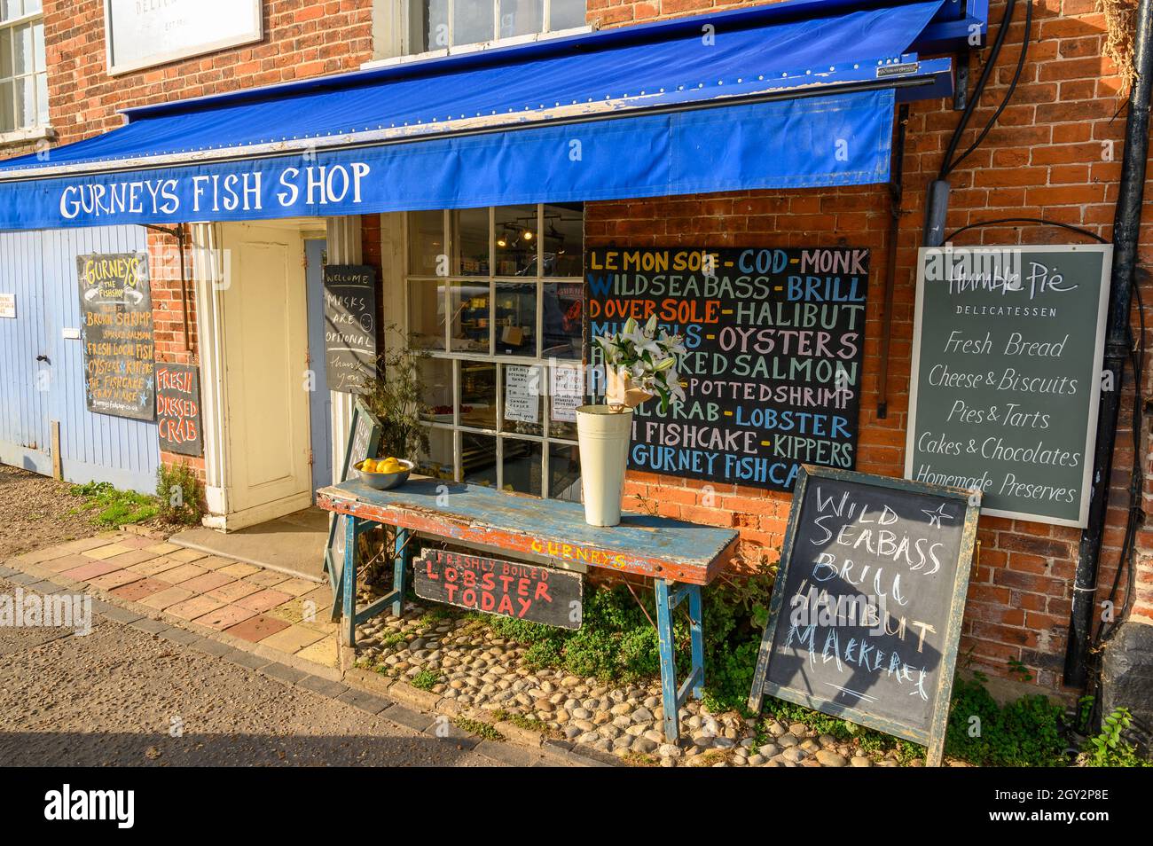 Exterior of Gurneys Fish Shop and Humble Pie Delicatessen with