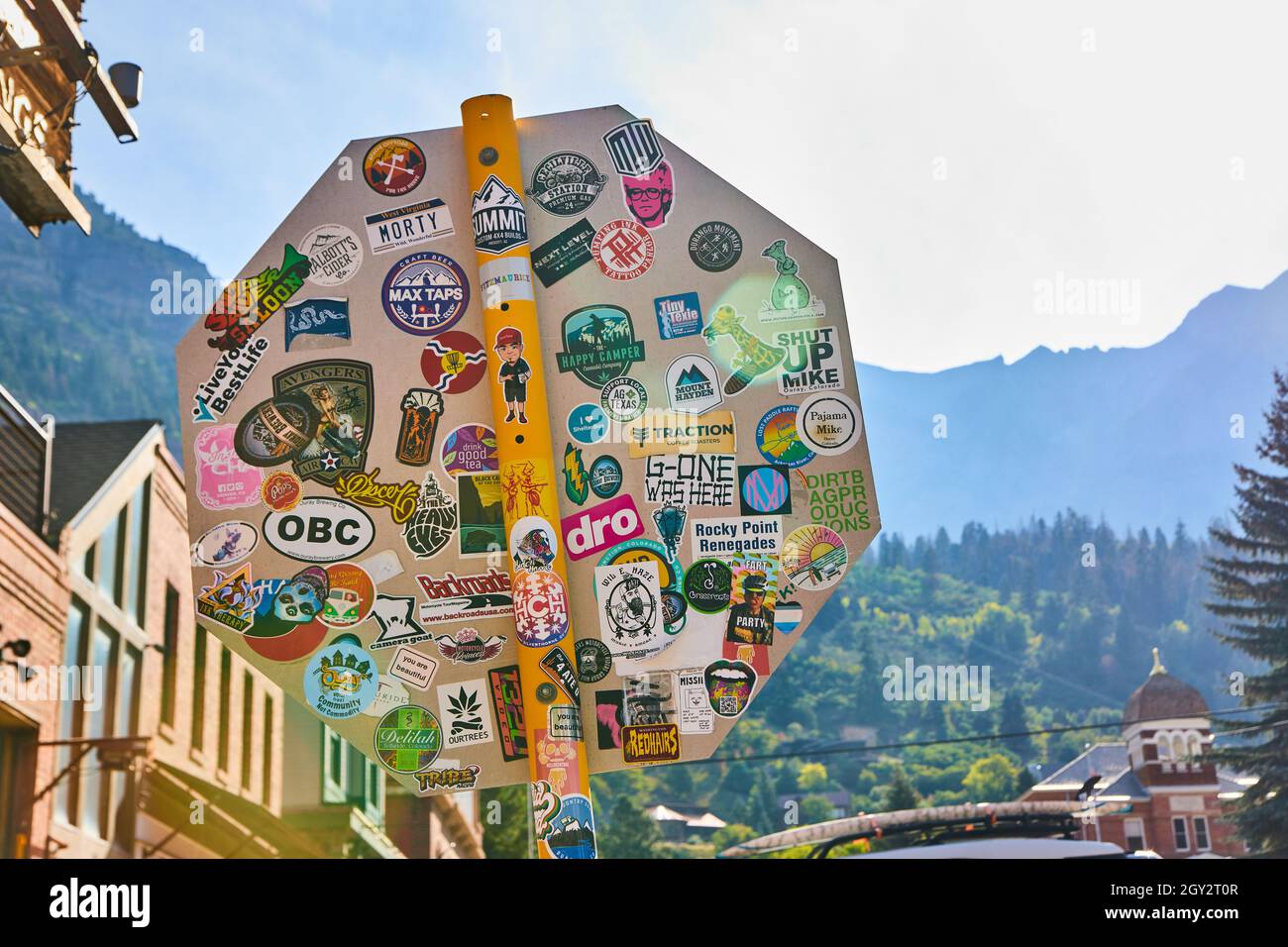 Stop sign stickers hi-res stock photography and images - Alamy