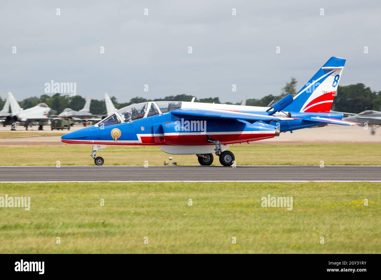 Patrouille de France Alpha Jet Trainer RIAT Fairford Airshow Stock Photo