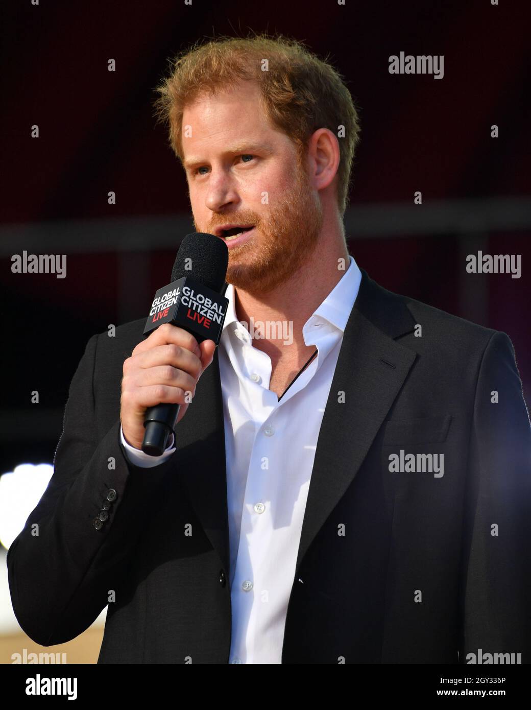 Prince Harry at 2021 Global Citizen Live: New York on September 25, 2021 at Central Park in New York City. Stock Photo