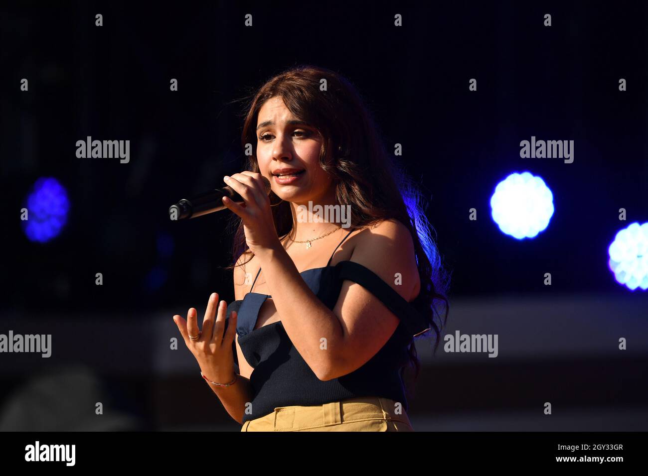 Alessia Cara performs at 2021 Global Citizen Live: New York on September 25, 2021 at Central Park in New York City. Stock Photo