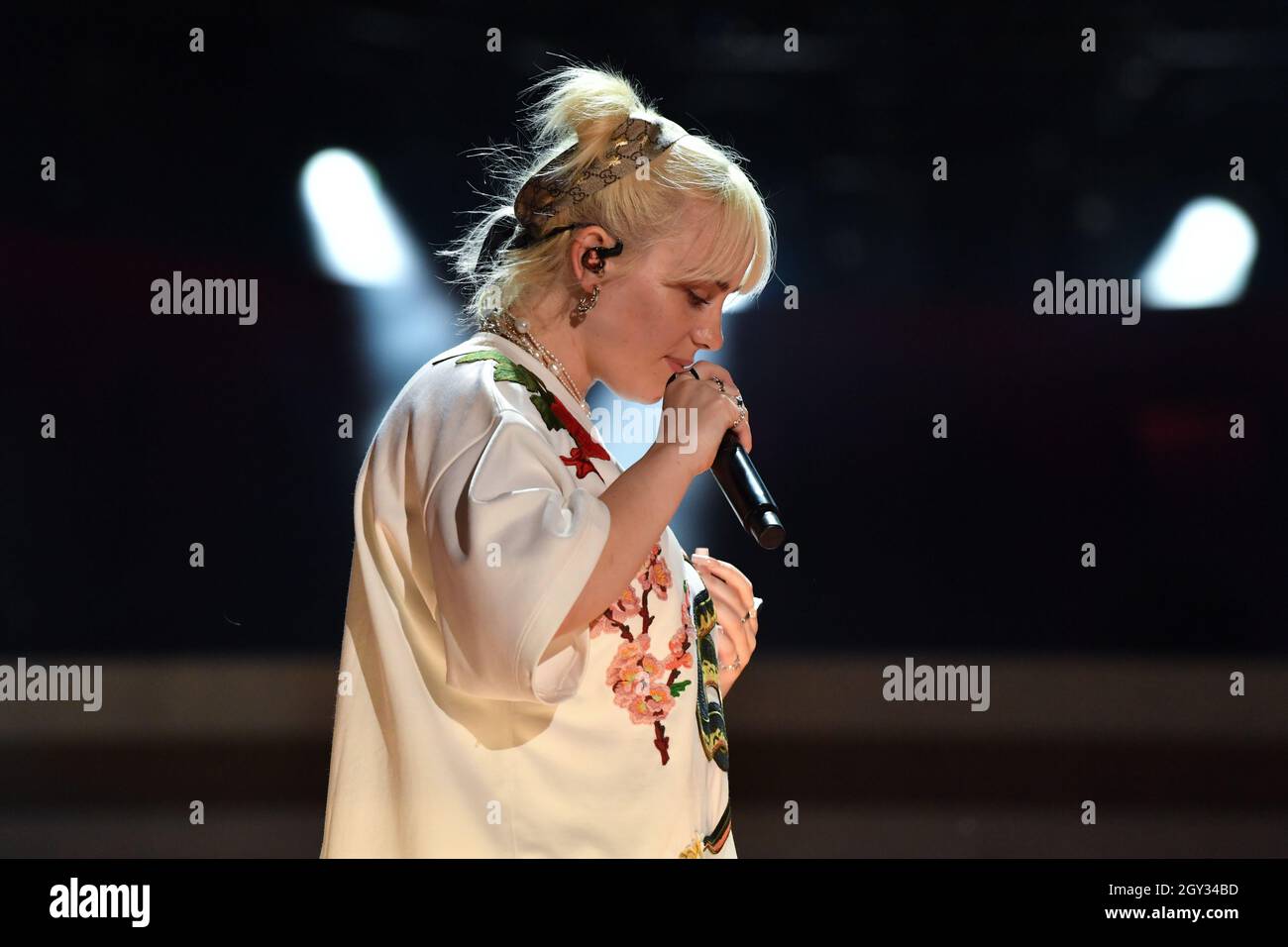 Billie Eilish performs at 2021 Global Citizen Live: New York on September 25, 2021 at Central Park in New York City. Stock Photo
