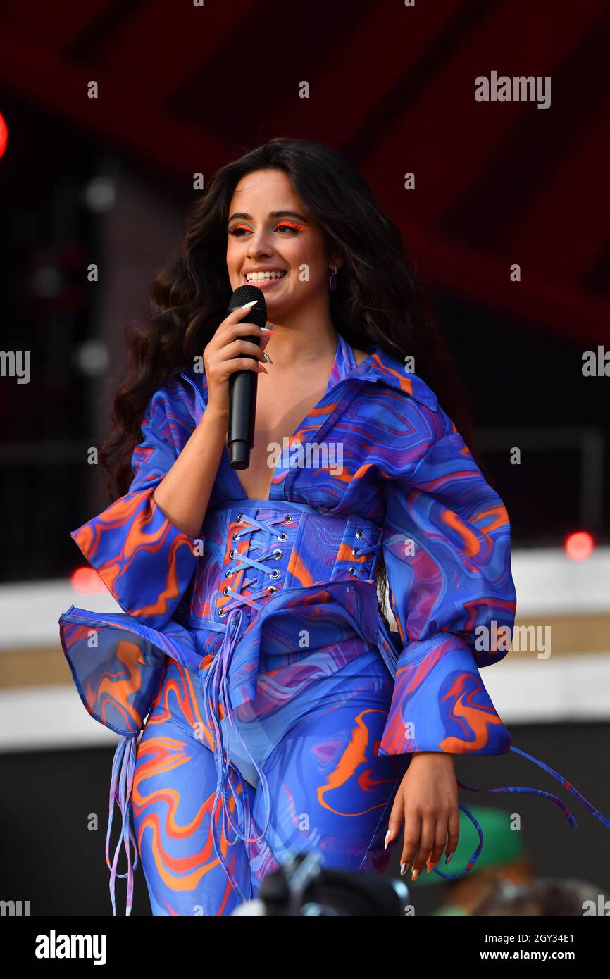 Camila Cabello performs at 2021 Global Citizen Live: New York on September 25, 2021 at Central Park in New York City. Stock Photo