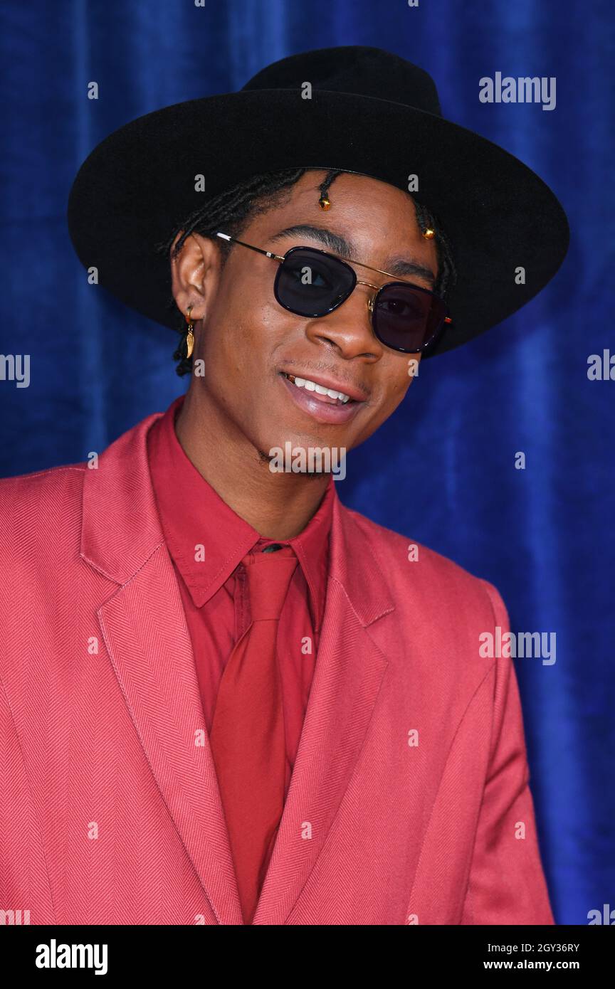 London, UK. October 6th, 2021, London, UK RJ Cyler arriving at The Harder They Fall World Premiere, the opening night film of the BFI London Film Festival, held at The Royal Festival Hall. Credit: Doug Peters/EMPICS/Alamy Live News Stock Photo
