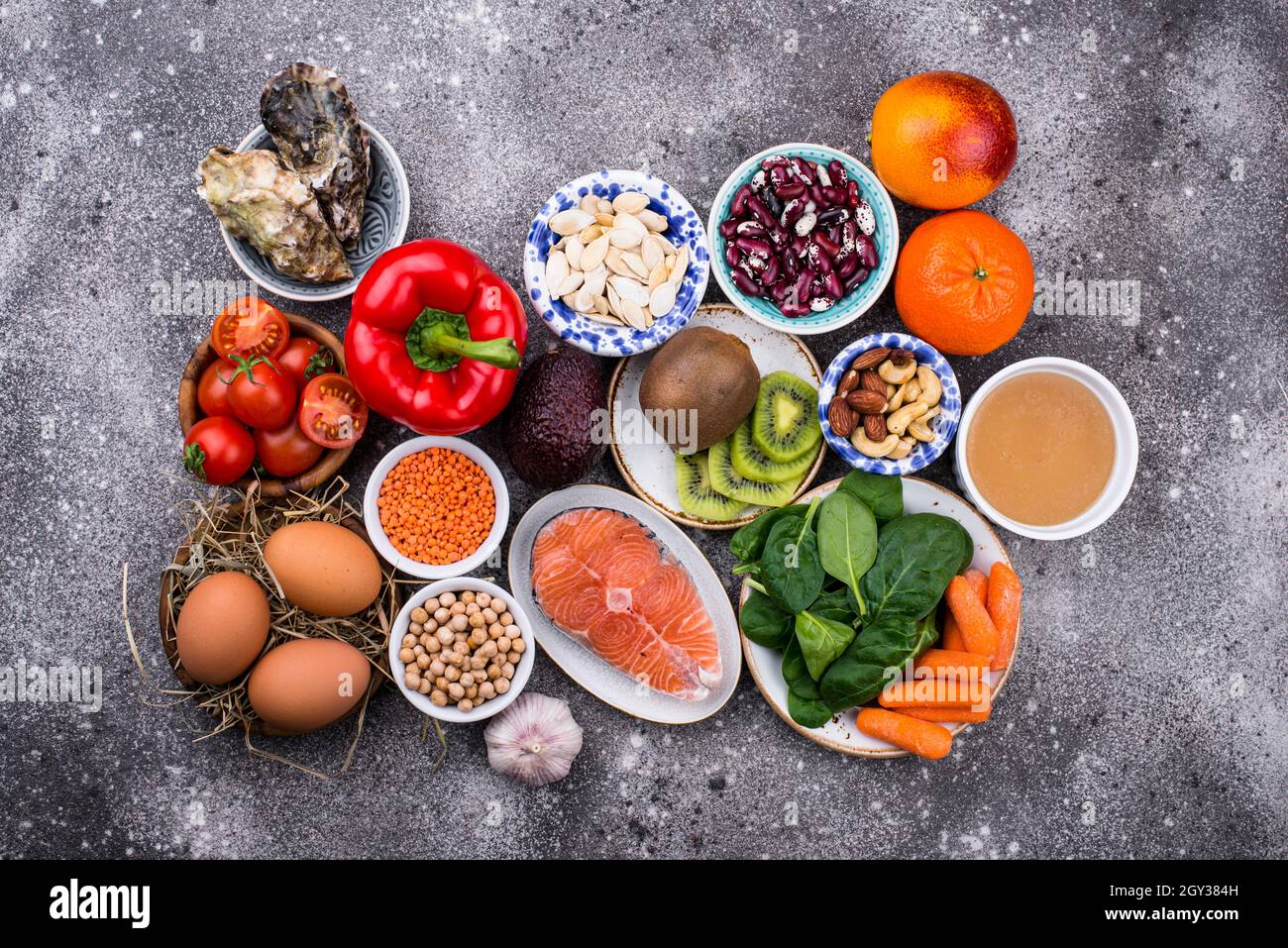 Food rich in collagen. Healthy products Stock Photo Alamy