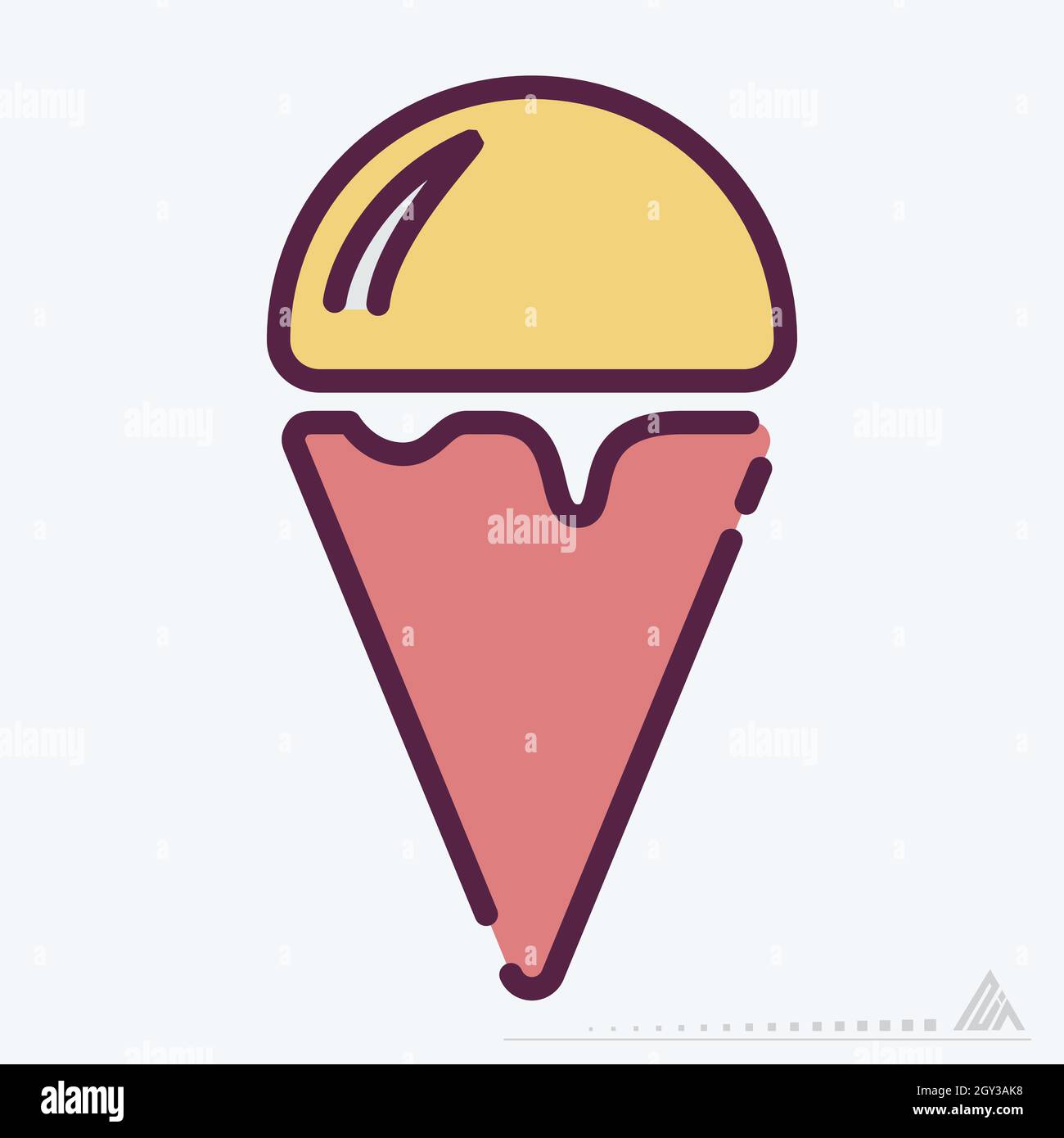 Icon Ice Cream - Line Cut Style - Simple illustration, Editable stroke ...