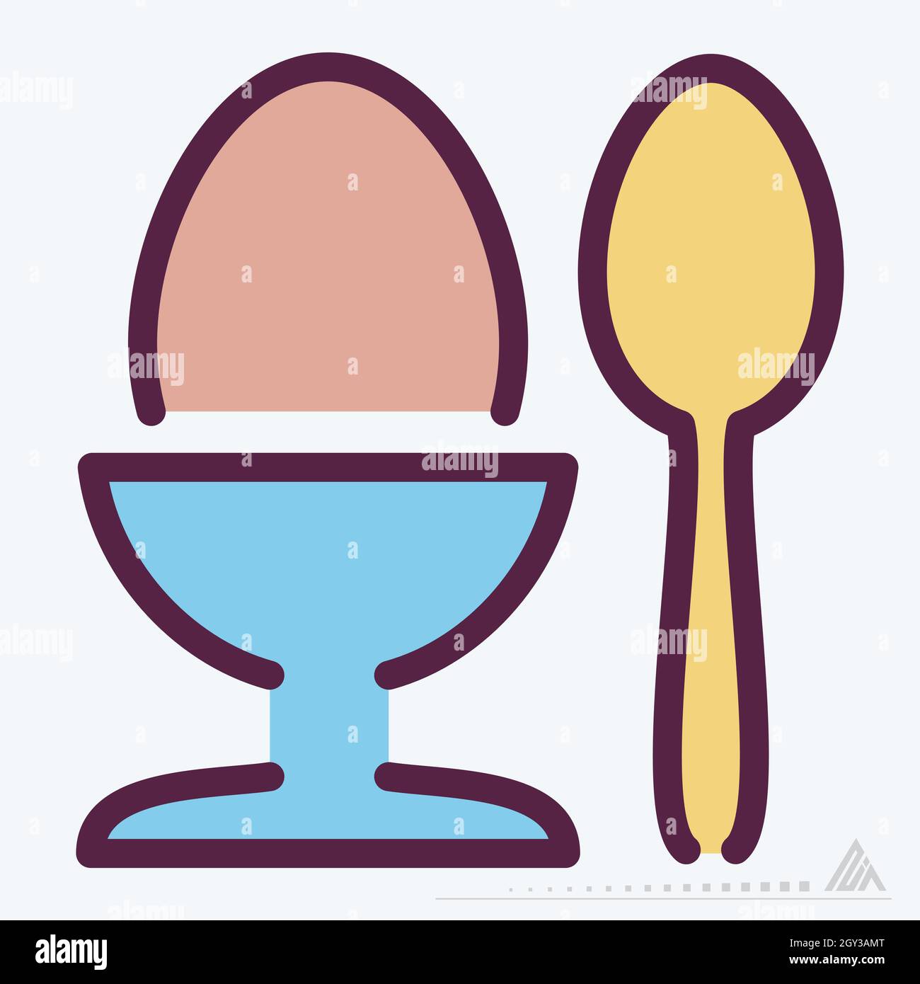 Icon Boiled Egg - Line Cut Style - Simple illustration, Editable stroke, Design template vector, Good for prints, posters, advertisements, announcemen Stock Vector