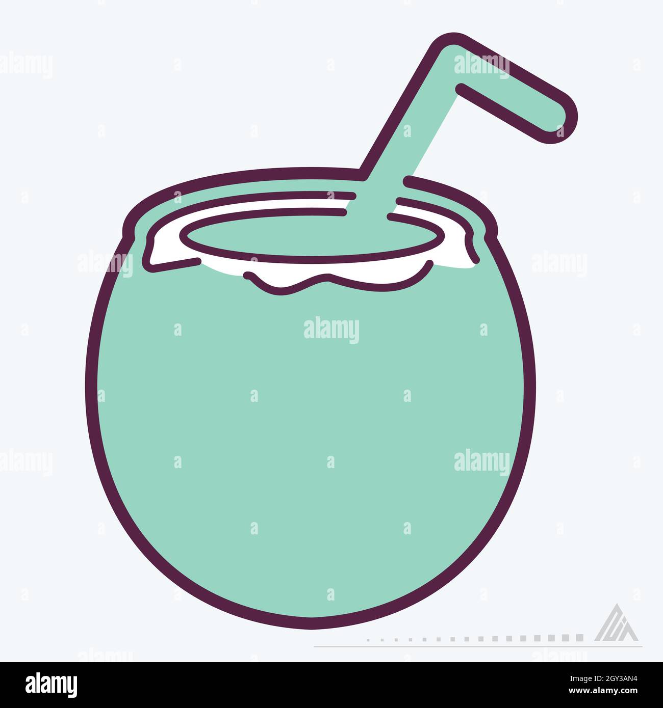 Icon Coconut - Line Cut Style - Simple illustration, Editable stroke, Design template vector, Good for prints, posters, advertisements, announcements, Stock Vector