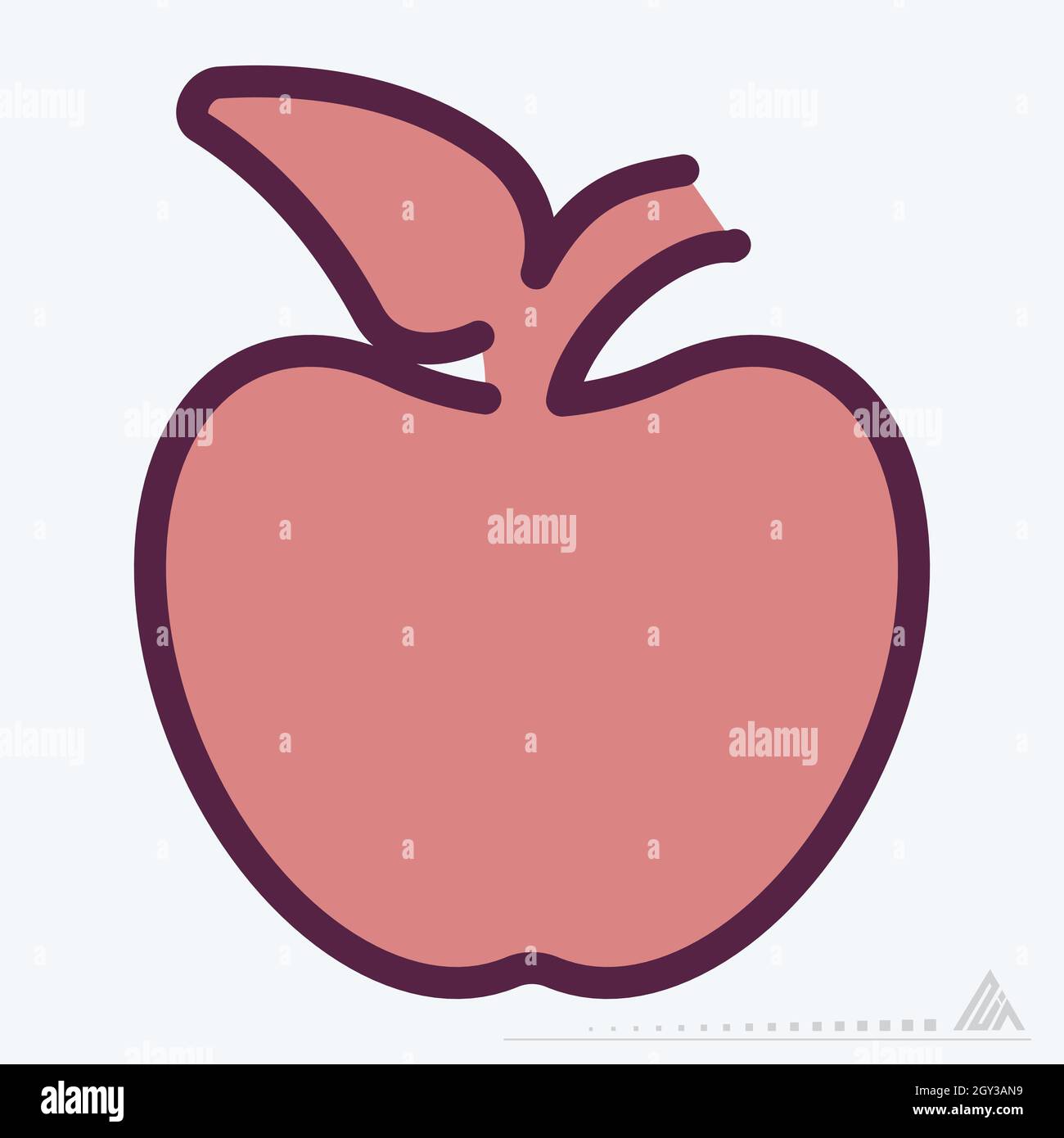 Icon Apple - Line Cut Style - Simple illustration, Editable stroke, Design template vector, Good for prints, posters, advertisements, announcements, i Stock Vector