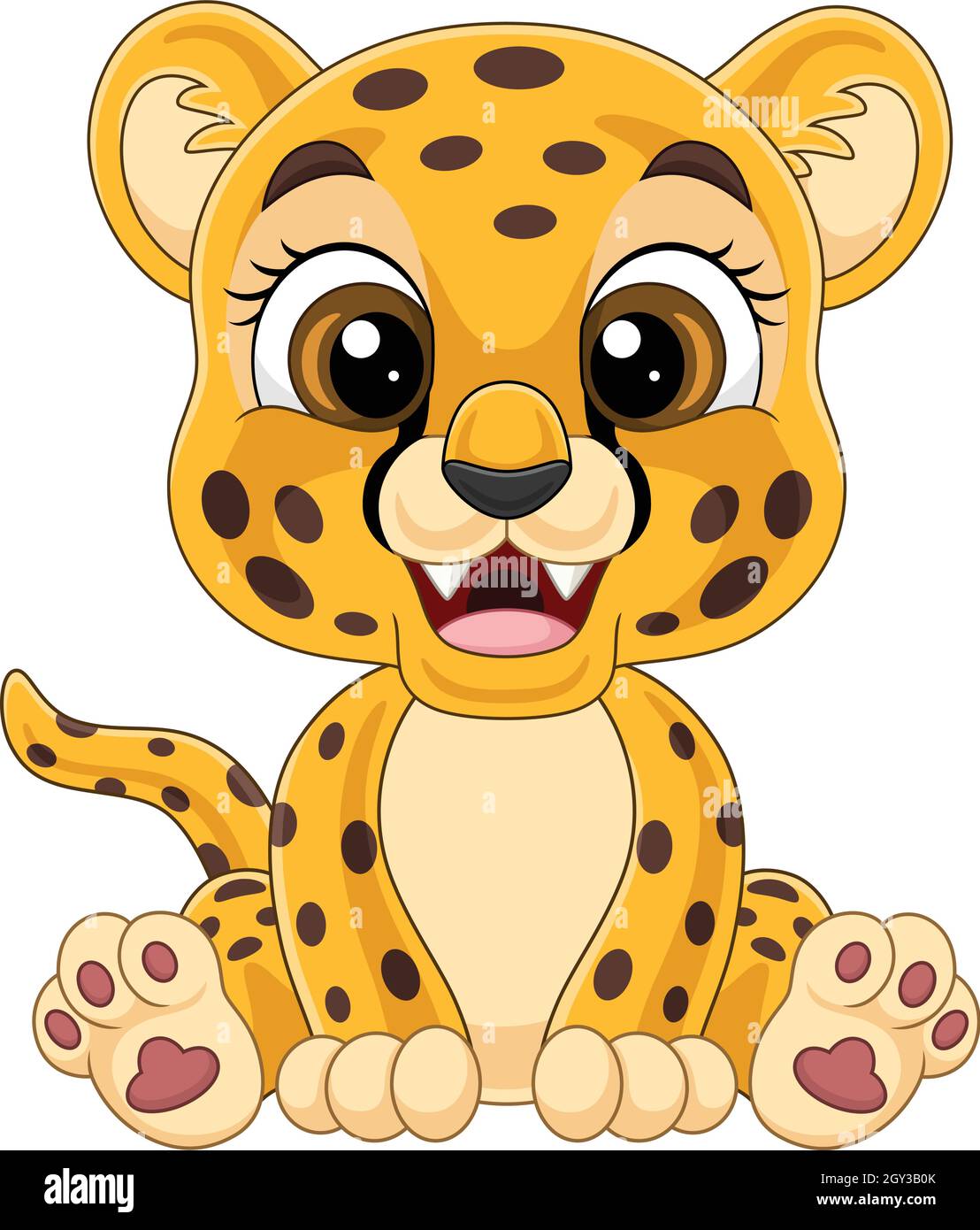 Cartoon cute baby leopard sitting Stock Vector Image & Art - Alamy