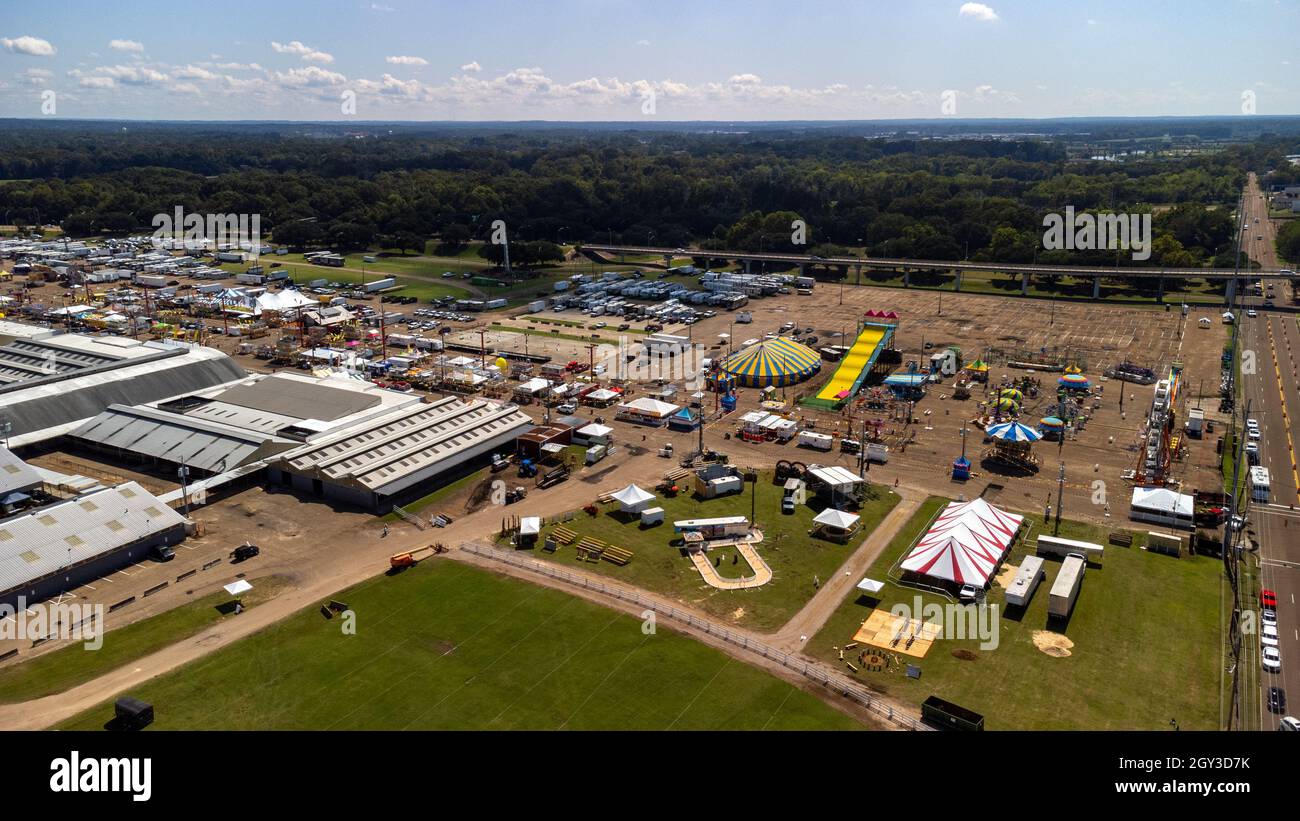 Jackson, MS - October 6, 2021: Mississippi State Fairgrounds during the State Fair. Stock Photo