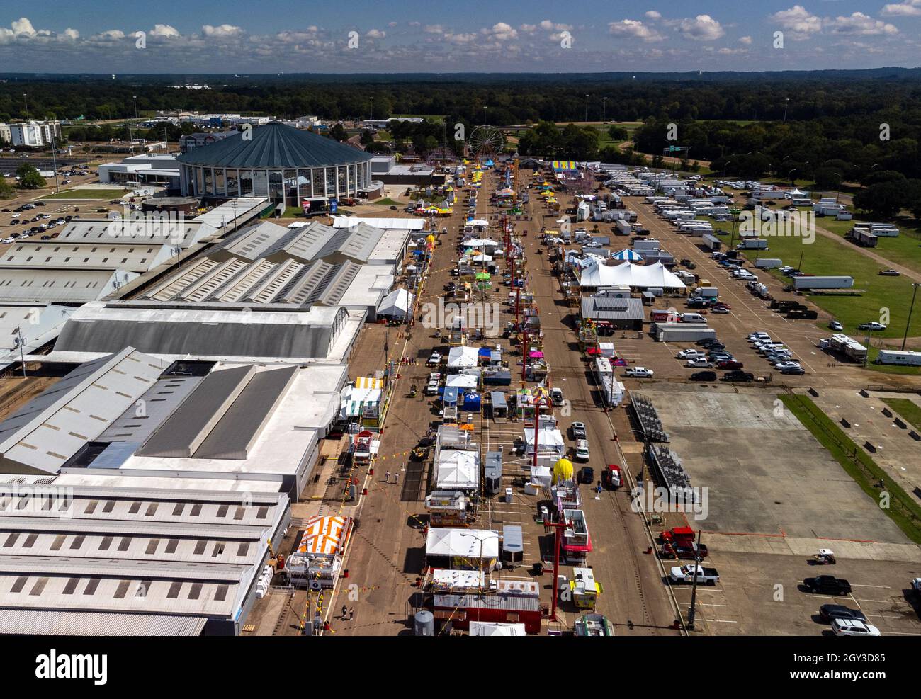 Jackson, MS - October 6, 2021: Mississippi State Fairgrounds during the State Fair. Stock Photo