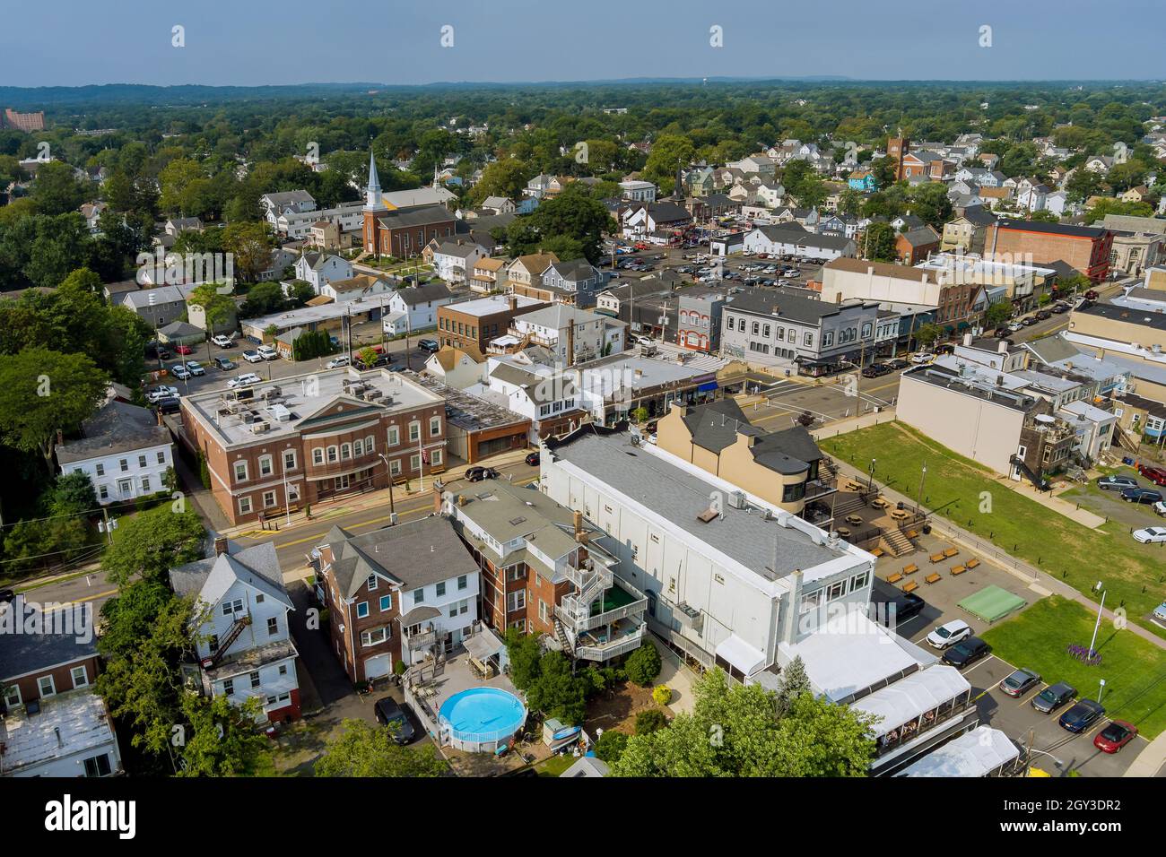Aerial view of single family homes, a residential district East