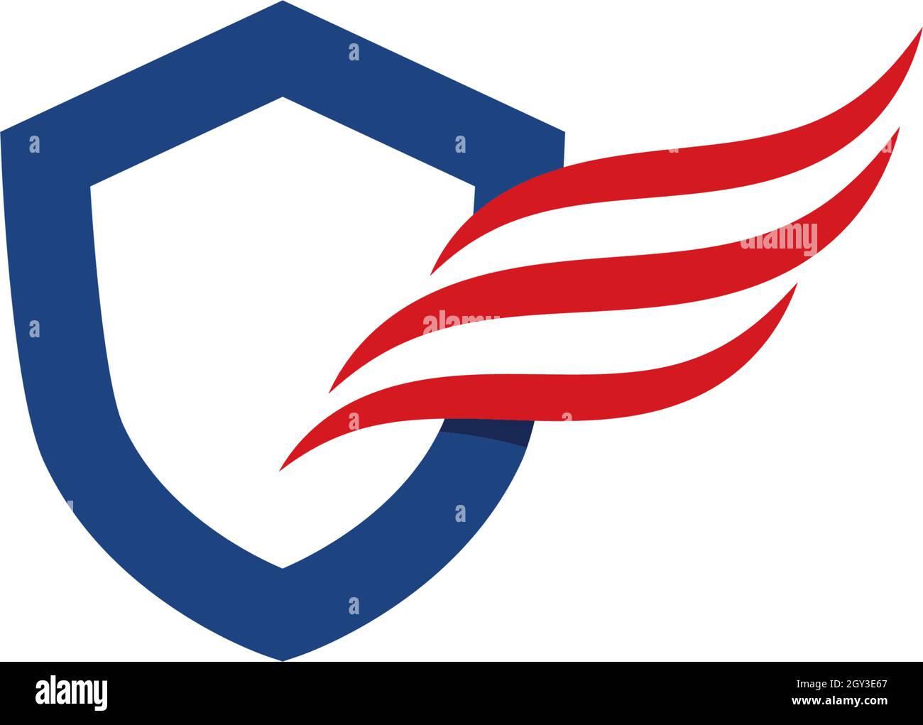 Shield with wing logo template vector illustration Stock Vector