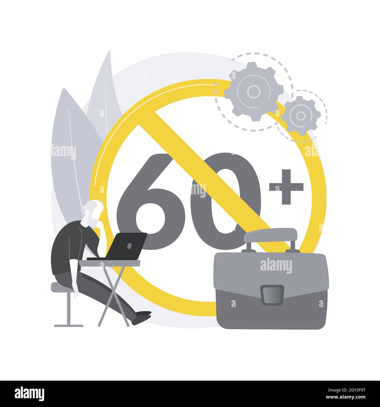 Ageism social problem abstract concept vector illustration. Stock Vector