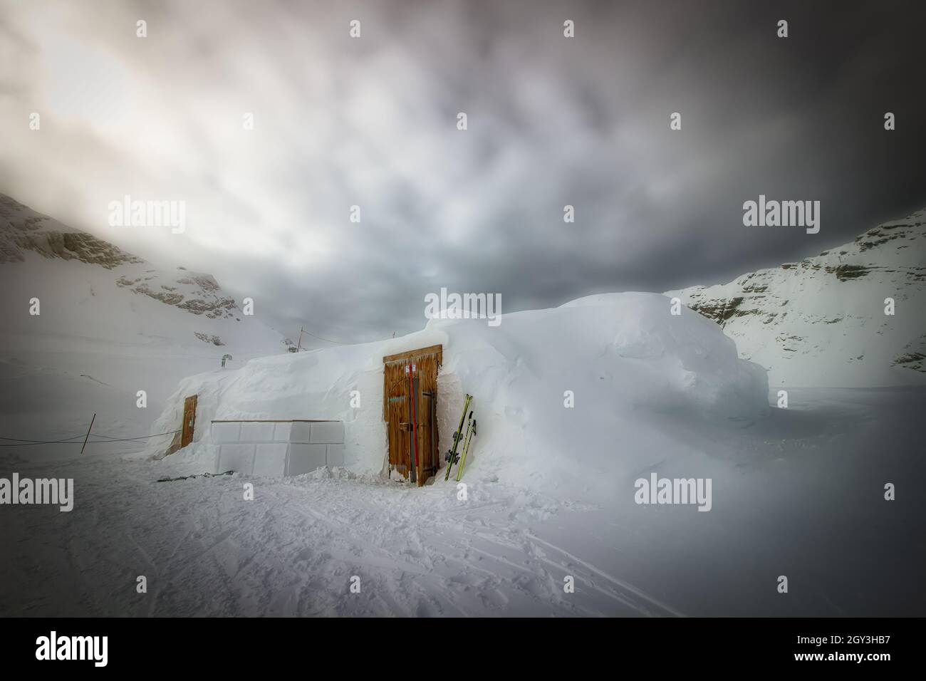 The Ice Bar on the Zugspitze in the Bavarian Alps near Garmisch