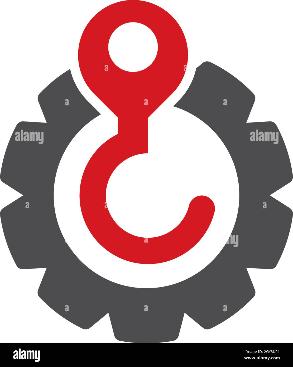 Crane hook logo vector template Stock Vector
