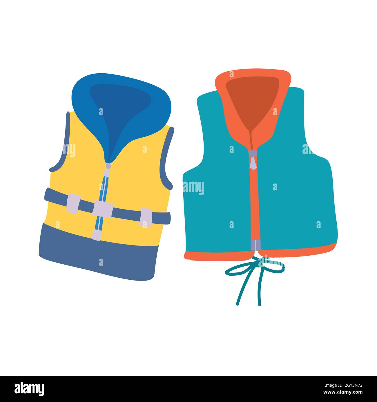 Vector illustration of a rescue vest in flat style vector illustration Stock Vector