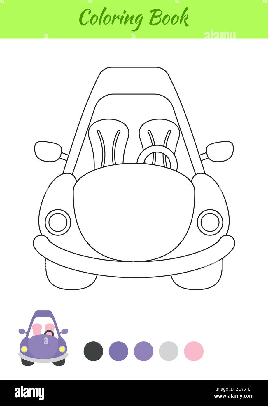 coloring book car for kids educational activity page for preschool years kids and toddlers with transport printable worksheet cartoon colorful vect stock vector image art alamy