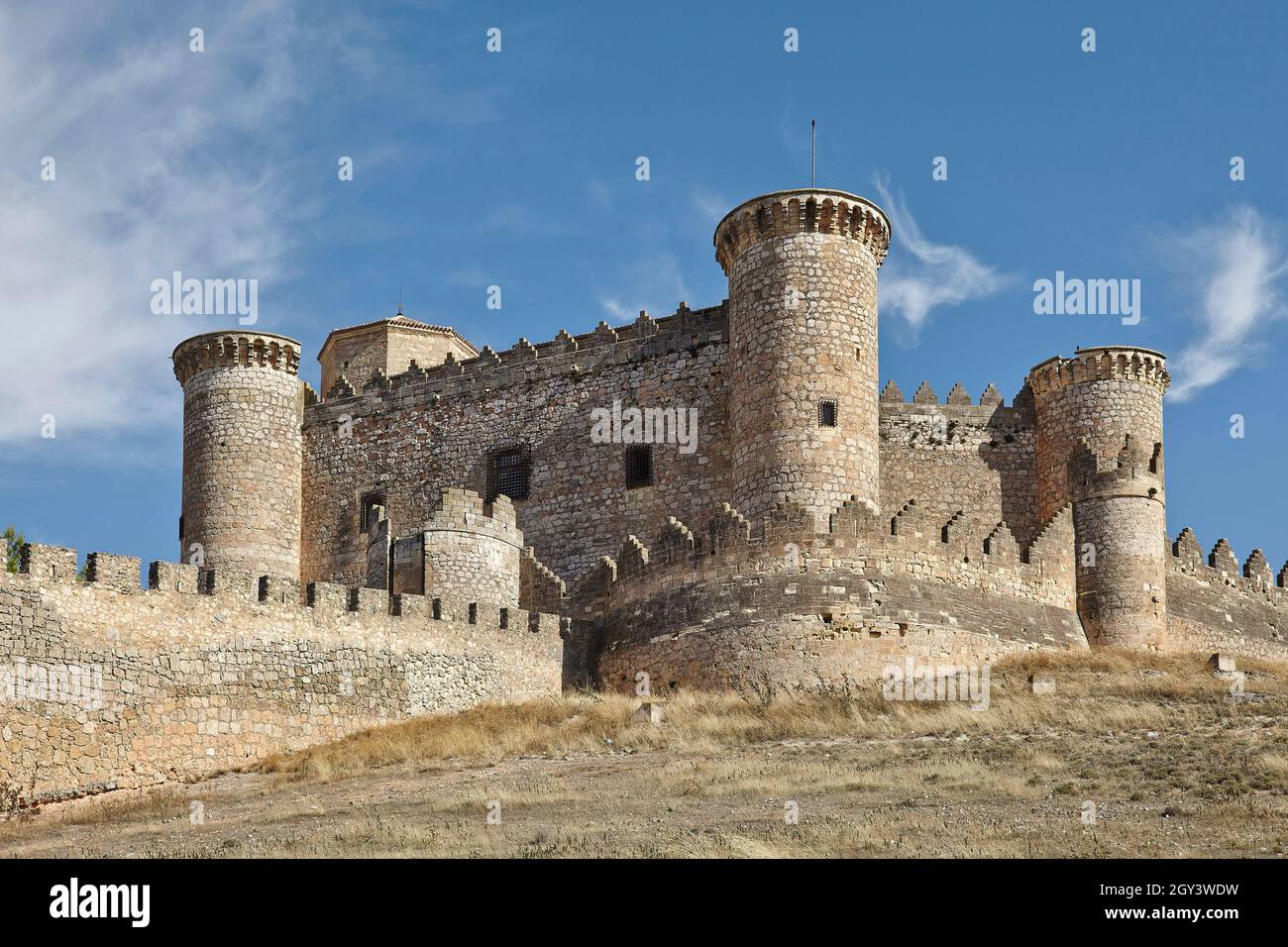 Castle of Belmonte. Belmonte. Cuenca. Castilla-La Mancha. Spain. Stock Photo