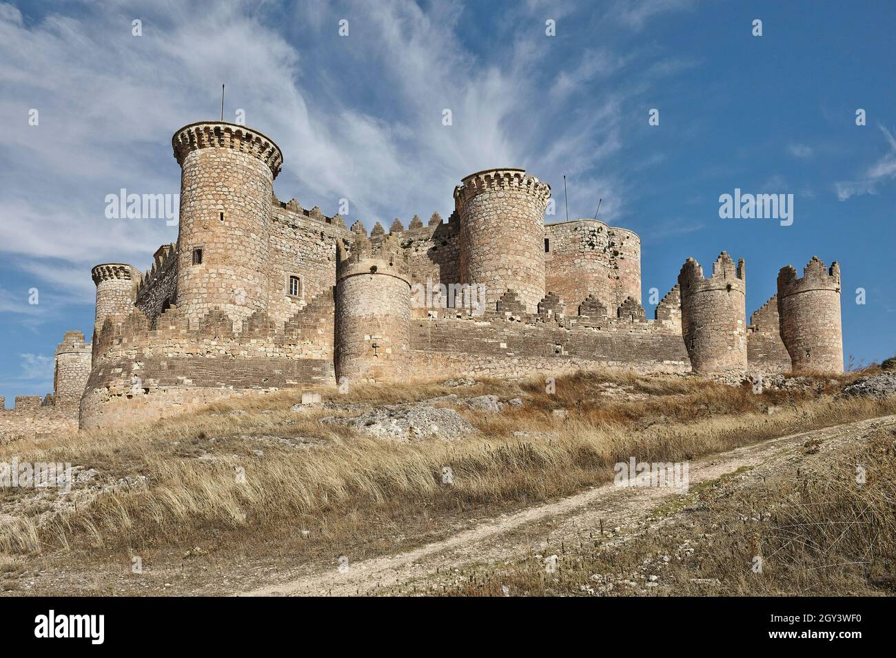 Castle of Belmonte. Belmonte. Cuenca. Castilla-La Mancha. Spain. Stock Photo