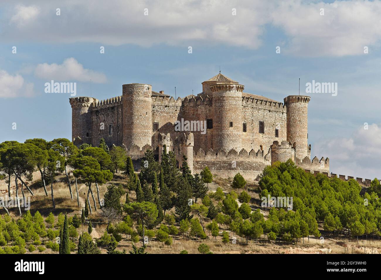 Castle of Belmonte. Belmonte. Cuenca. Castilla-La Mancha. Spain. Stock Photo