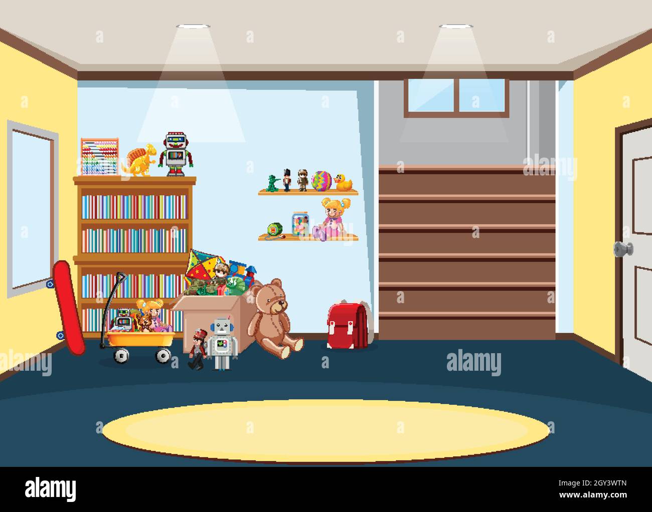 Kindergarten room interior design illustration Stock Vector Image & Art