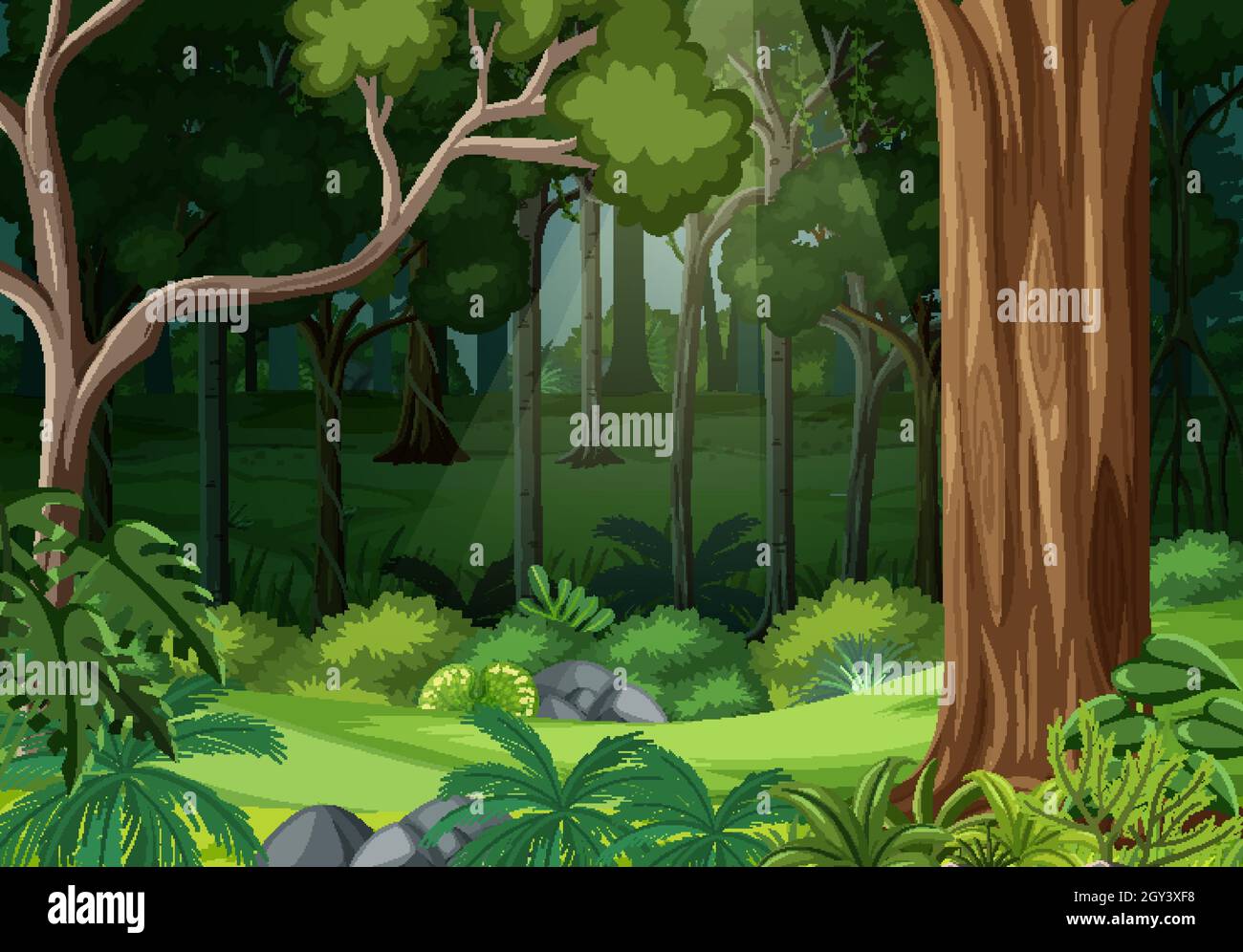 Nature forest landscape background illustration Stock Vector Image ...