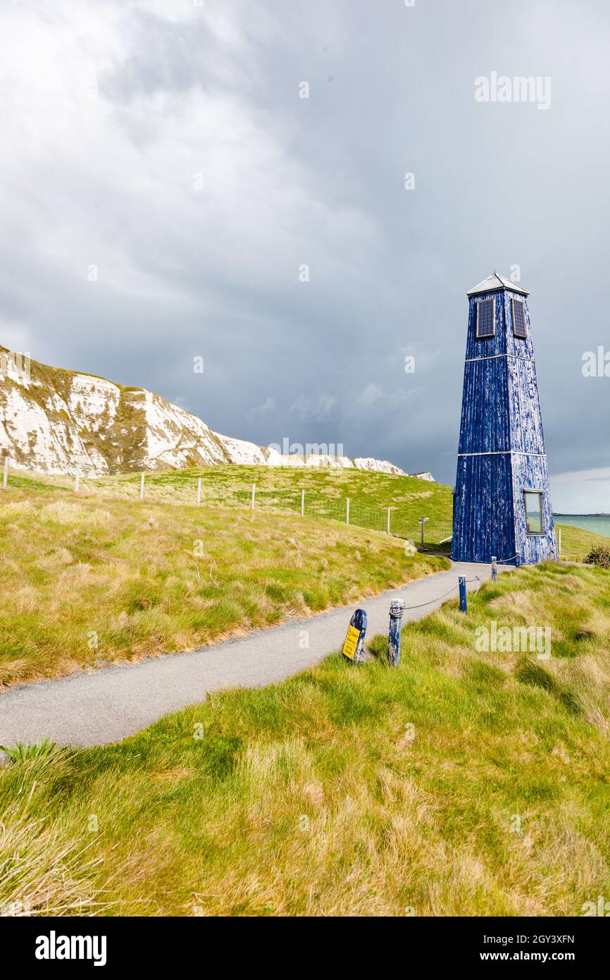 Samphire Hoe is a country park situated 2 miles west of Dover in Kent in southeast England. The park was created by using 4.9 million cubic metres of Stock Photo