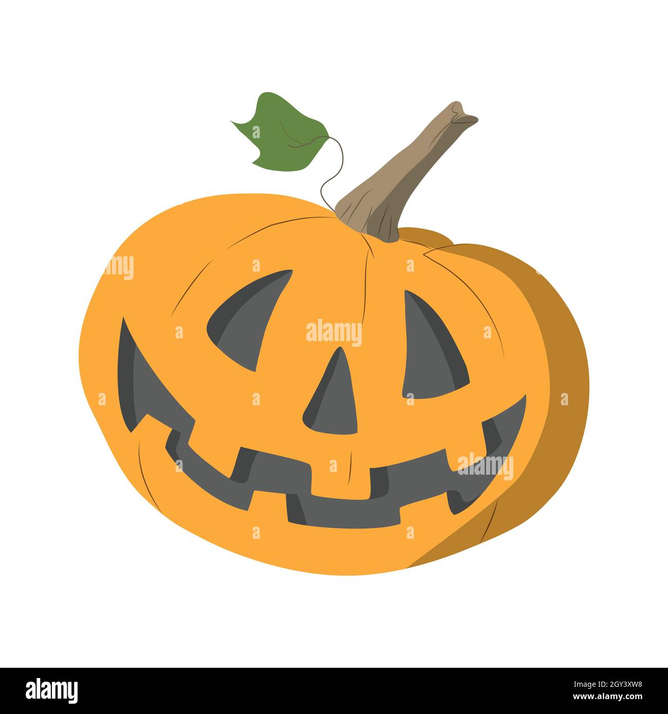 Illustration of an orange Halloween pumpkin flat design vector ...