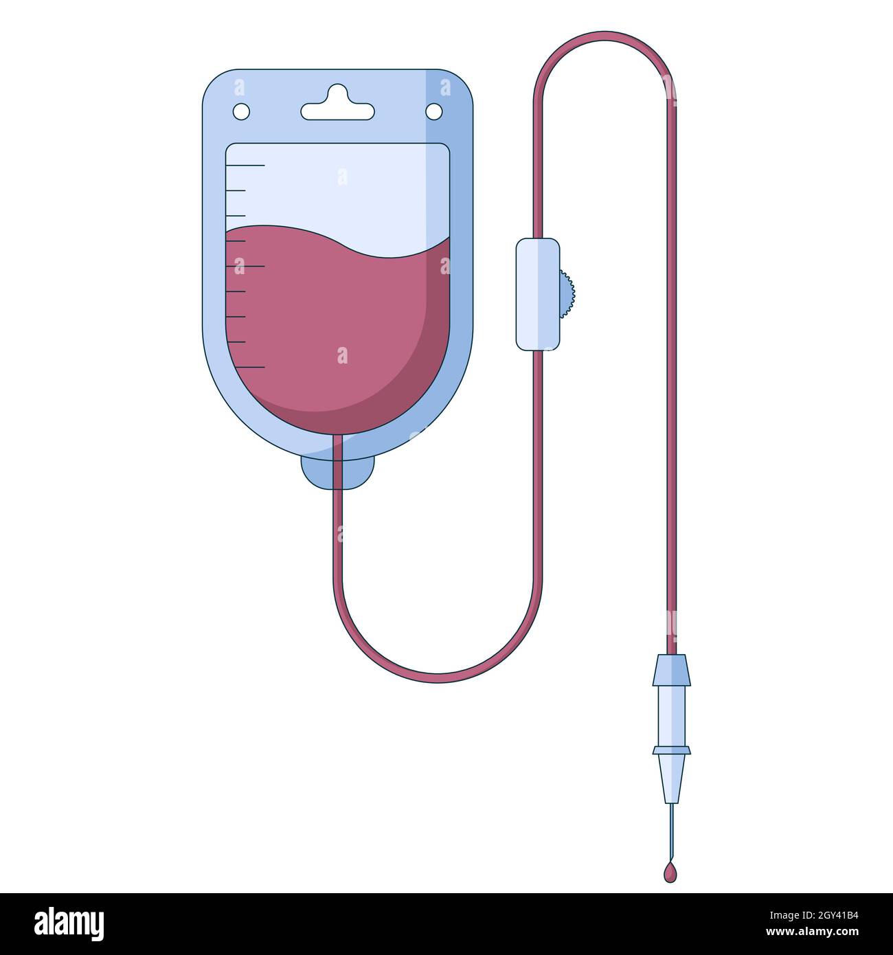Healthcare icon of medical dropper in a flat style isolated on a white background. Stock Vector