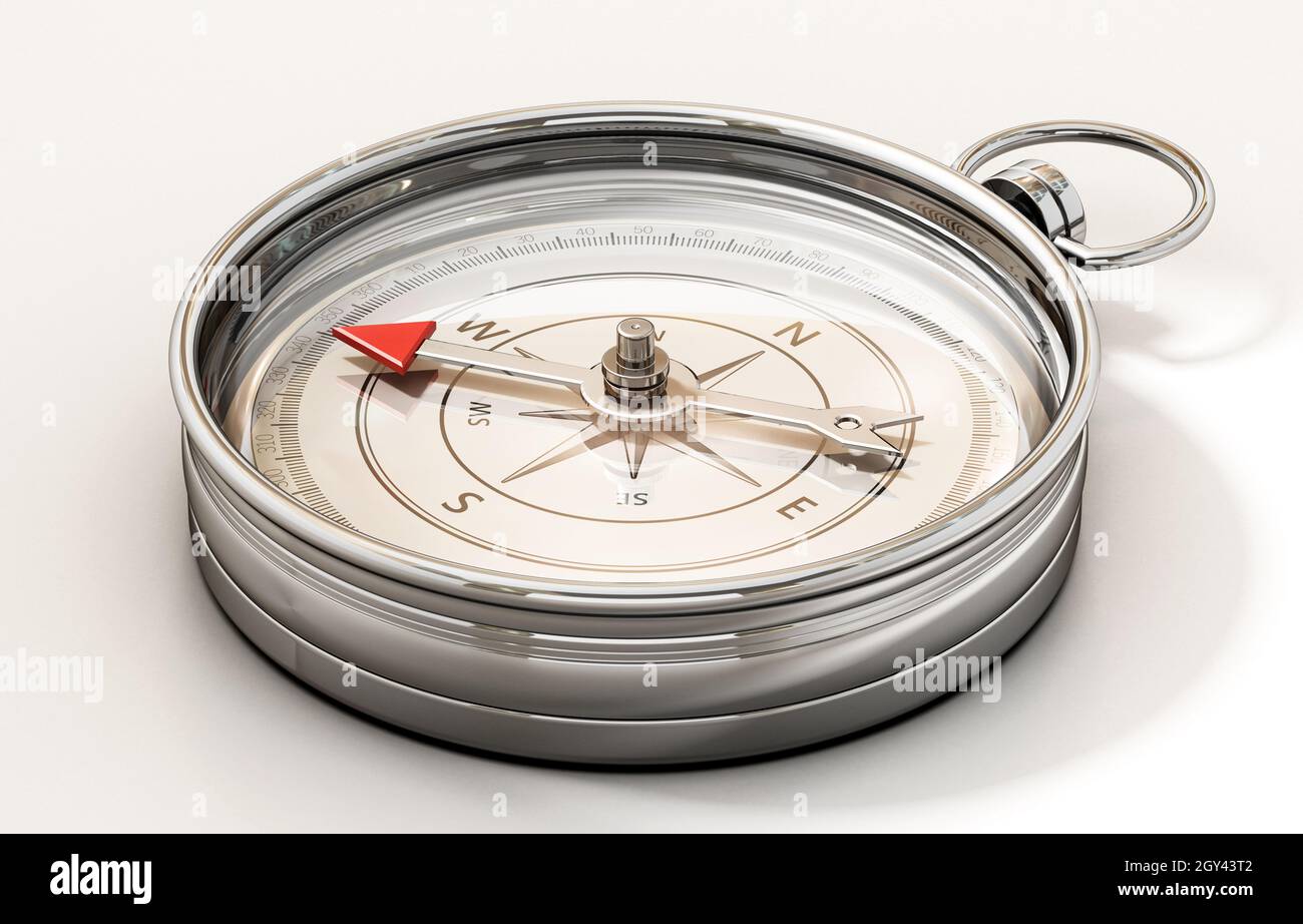 Vintage compass isolated on white background. 3D illustration Stock ...