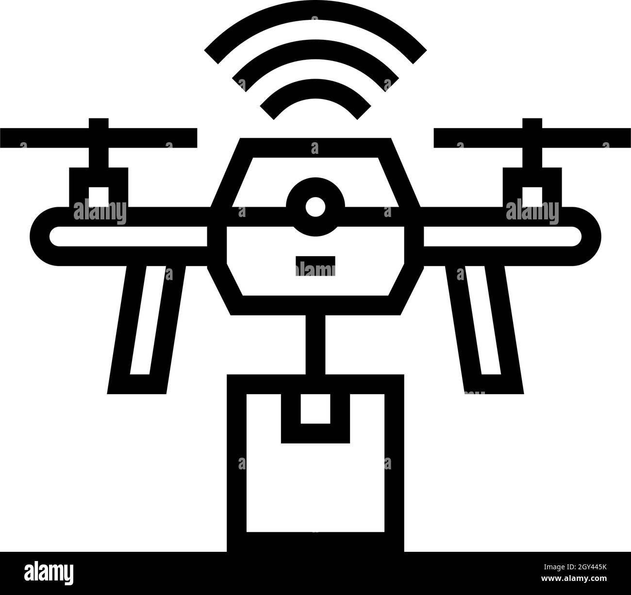 drone delivery line icon vector illustration Stock Vector Image & Art