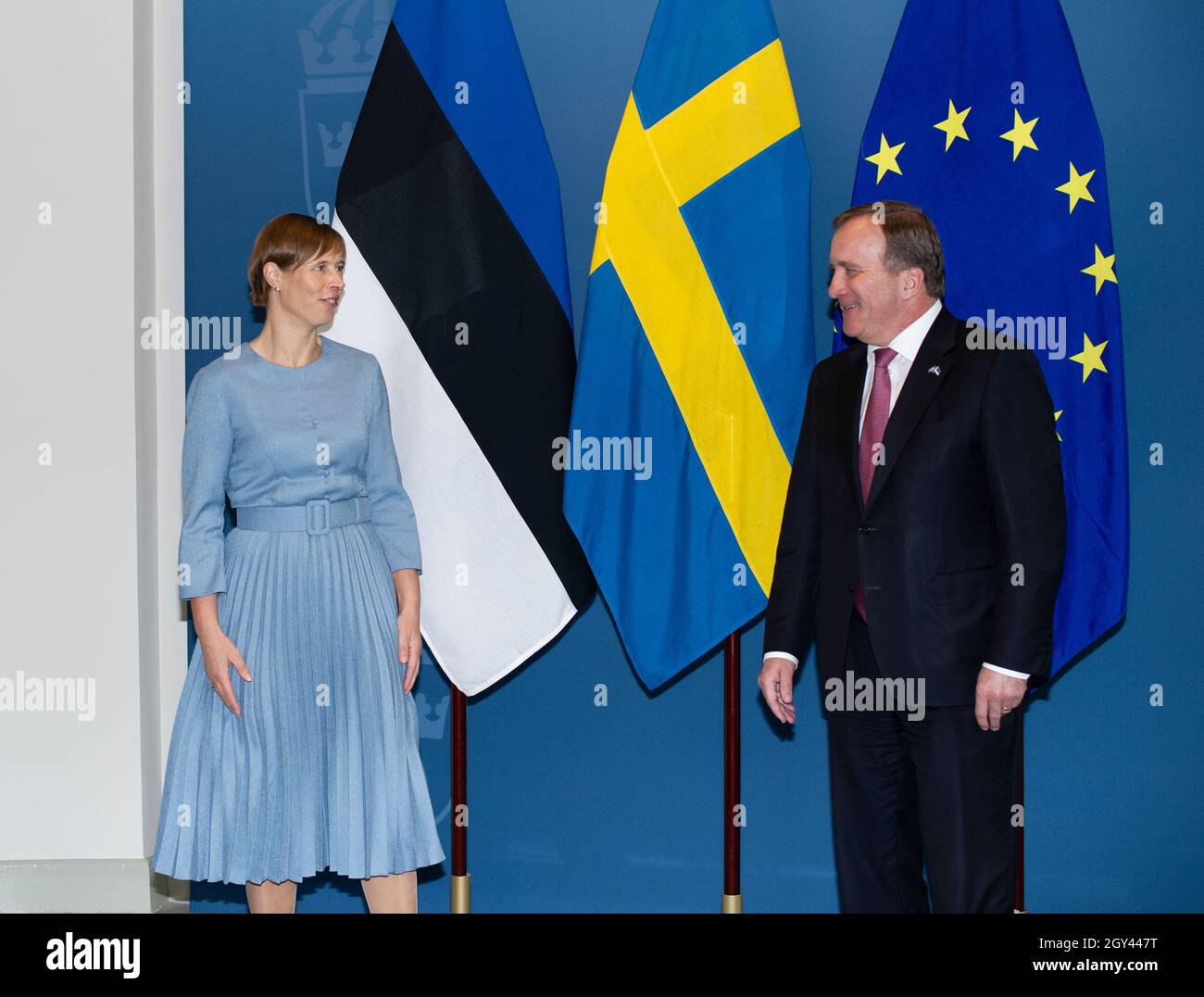 Prime Minister of Sweden Stefan Lofven and President of Estonia, Kersti Kaljulaid will discuss current issues such as our regional security and the ea Stock Photo
