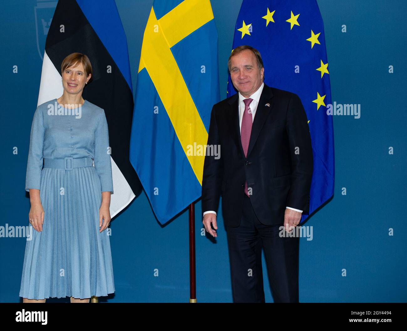 Prime Minister of Sweden Stefan Lofven and President of Estonia, Kersti Kaljulaid will discuss current issues such as our regional security and the ea Stock Photo