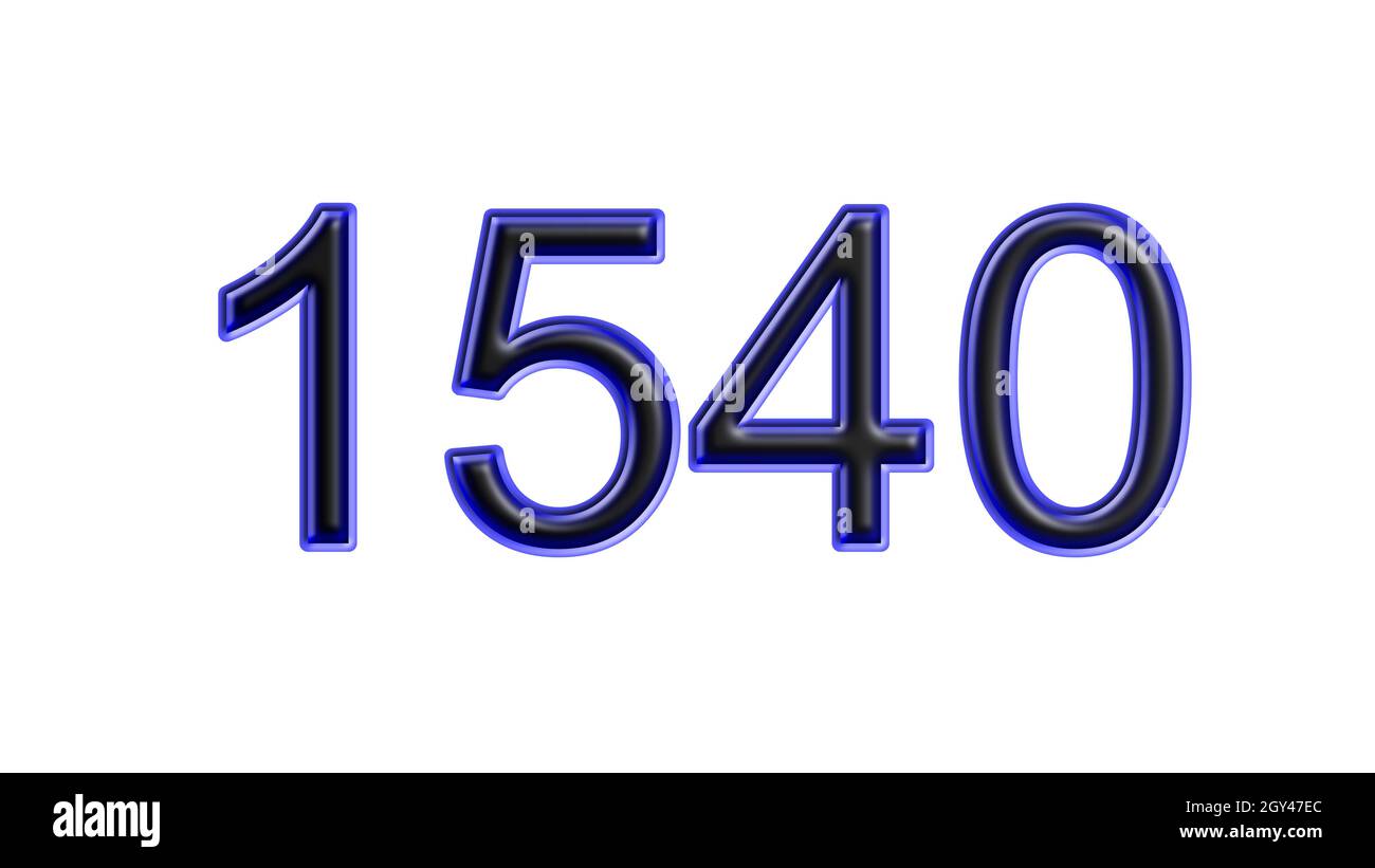 blue 1540 number 3d effect white background Stock Photo - Alamy