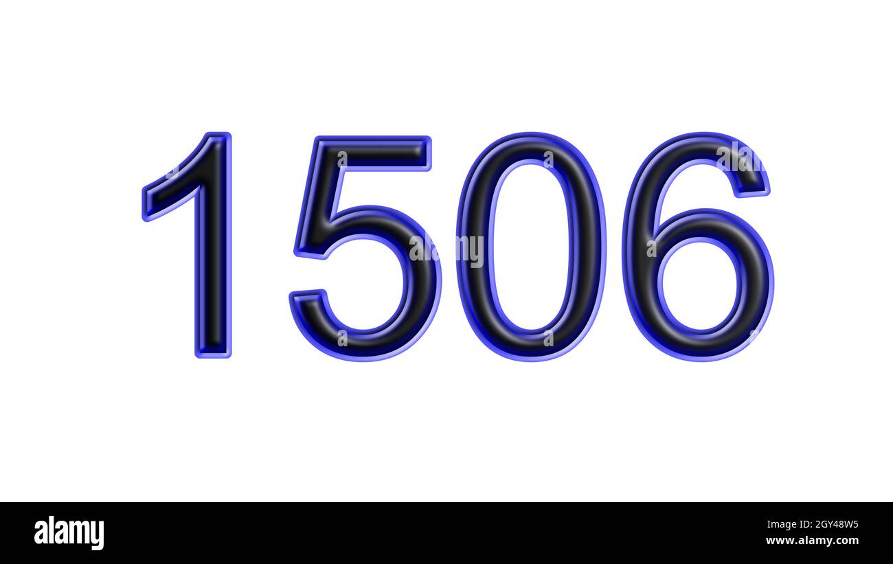 blue 1506 number 3d effect white background Stock Photo