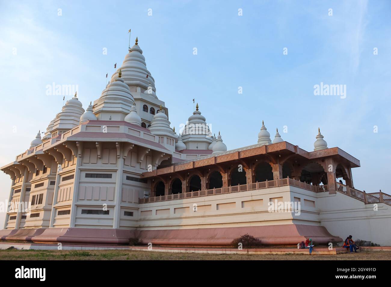 The beautiful Hindu temple of Gatha, which build in the white marble, Dehu. Maharashtra. Stock Photo