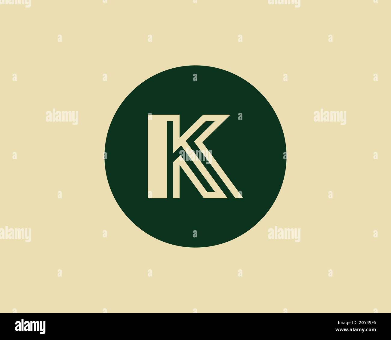 Letter K line art logo design initial concept vector. Letter K in a